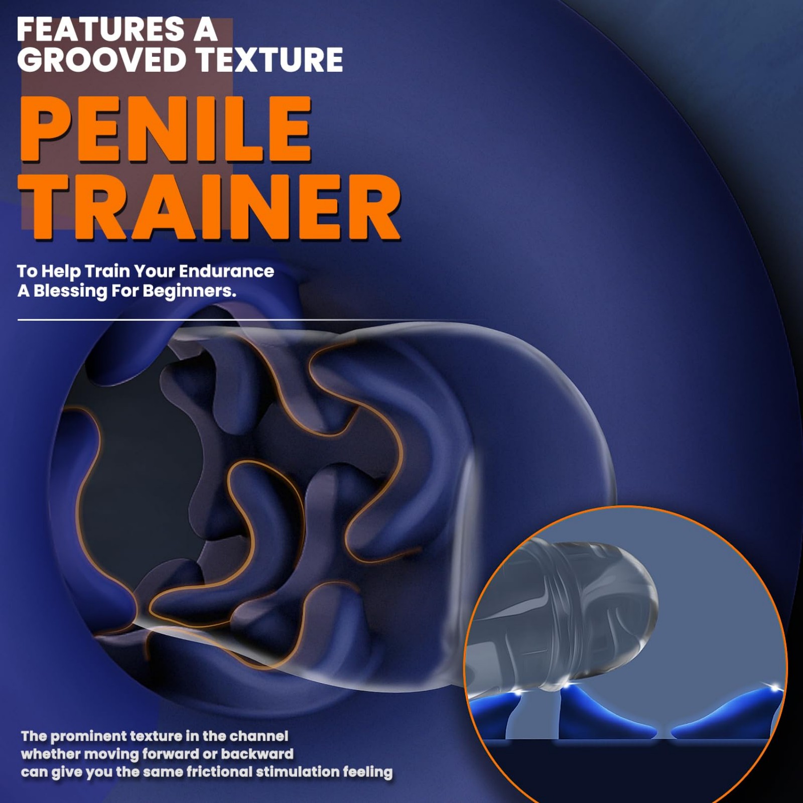 Portable Reusable Male Masturbation Cup - Textured Tunnel Stroker, Soft TPE Material, Non-Slip Design, Easy Storage Sex Toy for Men