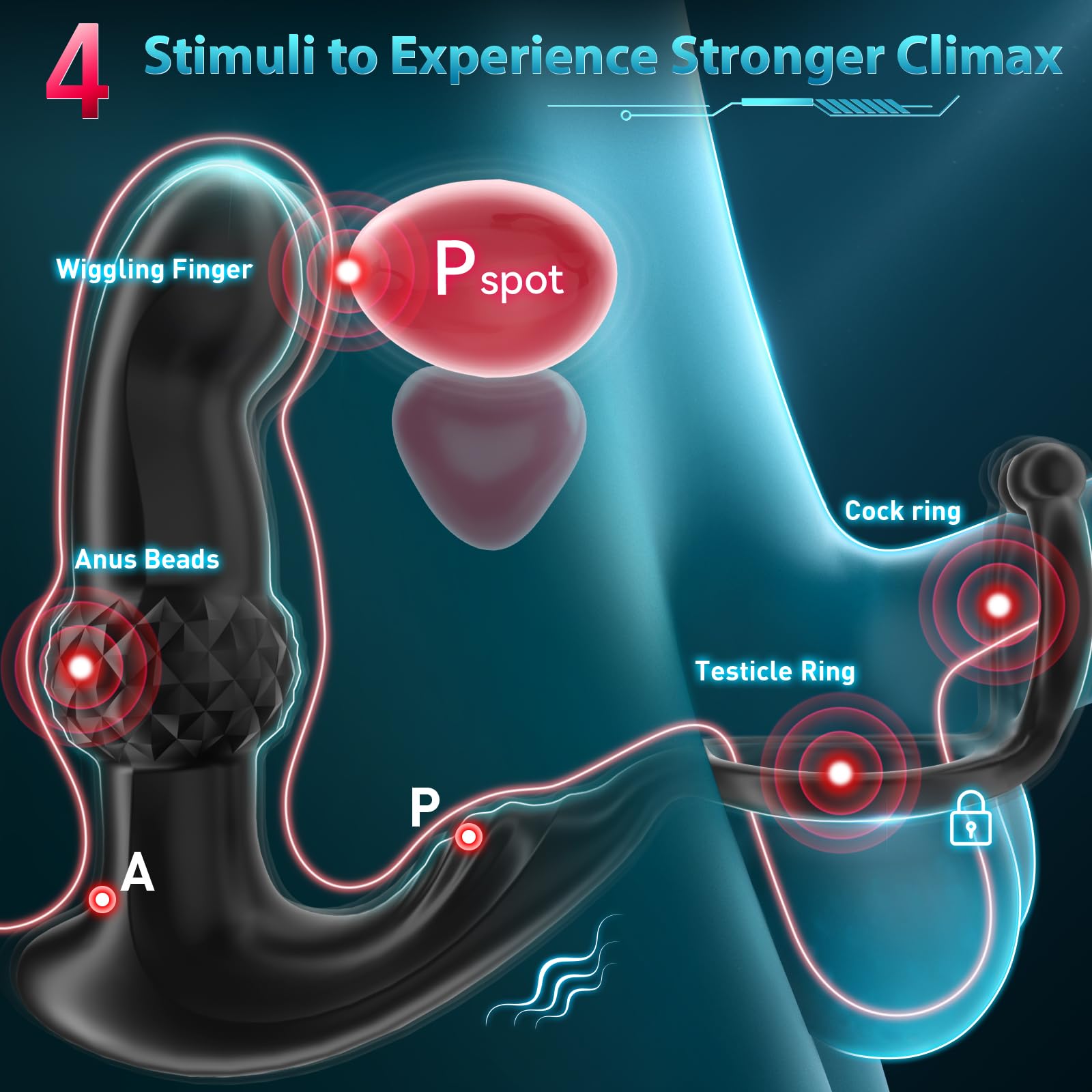 Ergonomic Prostate Massager & Anal Vibrator - 3-in-1 Soft Silicone Male Sex Toy with Quiet 45dB Operation & Enhanced Vibration | Perfect for Couples to Boost Stamina