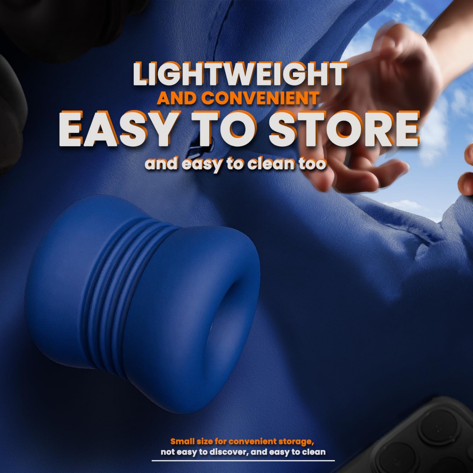 Portable Reusable Male Masturbation Cup - Textured Tunnel Stroker, Soft TPE Material, Non-Slip Design, Easy Storage Sex Toy for Men