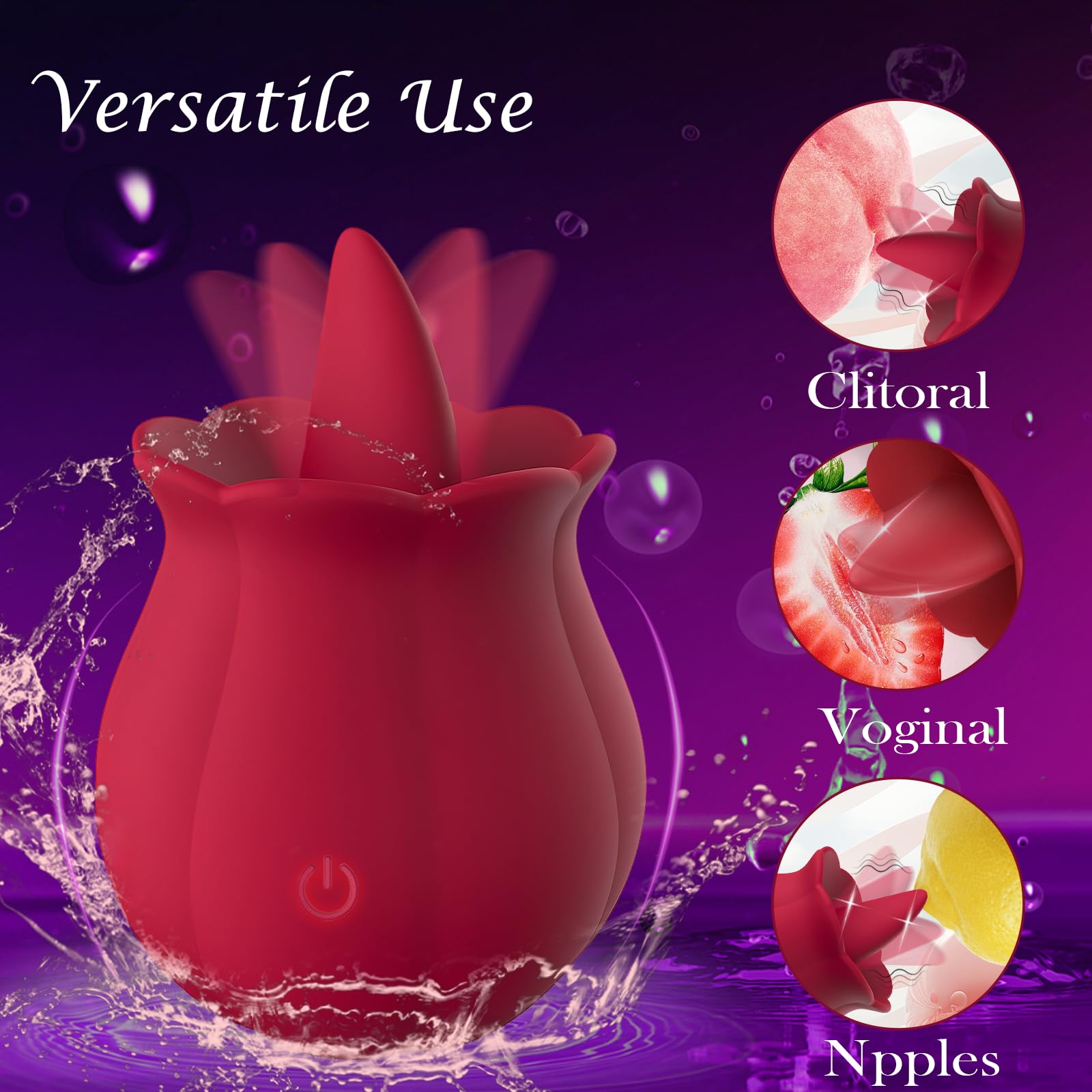 Rose Tongue Clitoral Vibrator for Women – Powerful 10-Mode Vibration, IPX7 Waterproof, USB Rechargeable, Easy to Clean, Long-Lasting Pleasure – Ideal Adult Sex Toy