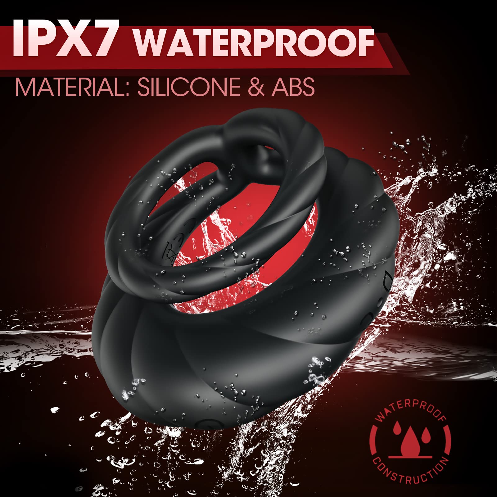 Dual Vibration Cock Ring for Men - 10 Powerful Modes for Enhanced Stamina & Pleasure | Waterproof Comfort Fit Penis Ring - Ultimate Male Sex Toy