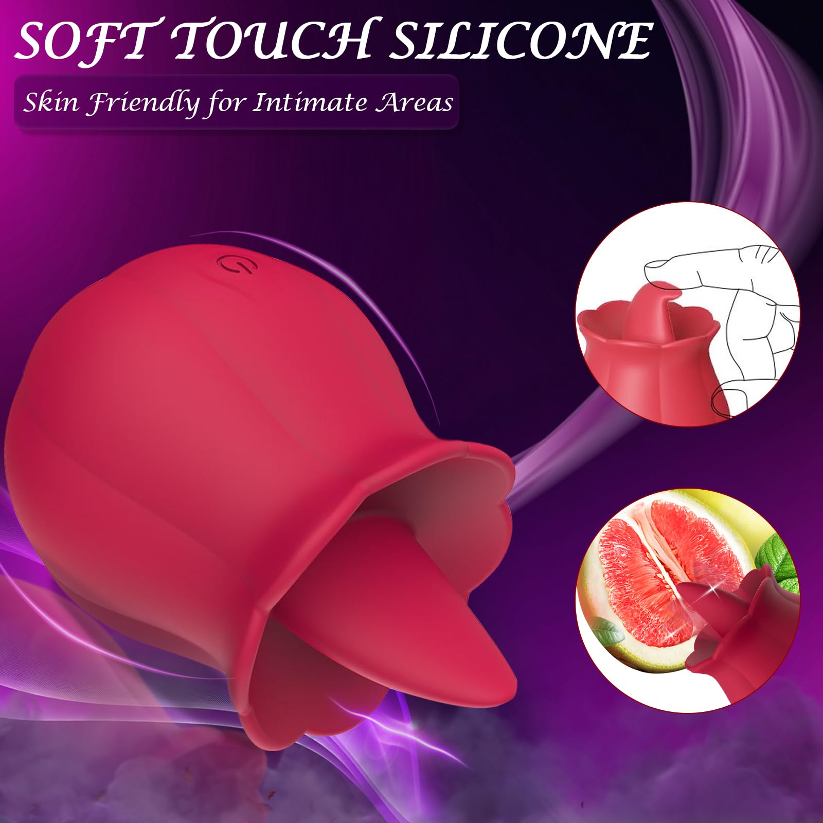 Rose Tongue Clitoral Vibrator for Women – Powerful 10-Mode Vibration, IPX7 Waterproof, USB Rechargeable, Easy to Clean, Long-Lasting Pleasure – Ideal Adult Sex Toy