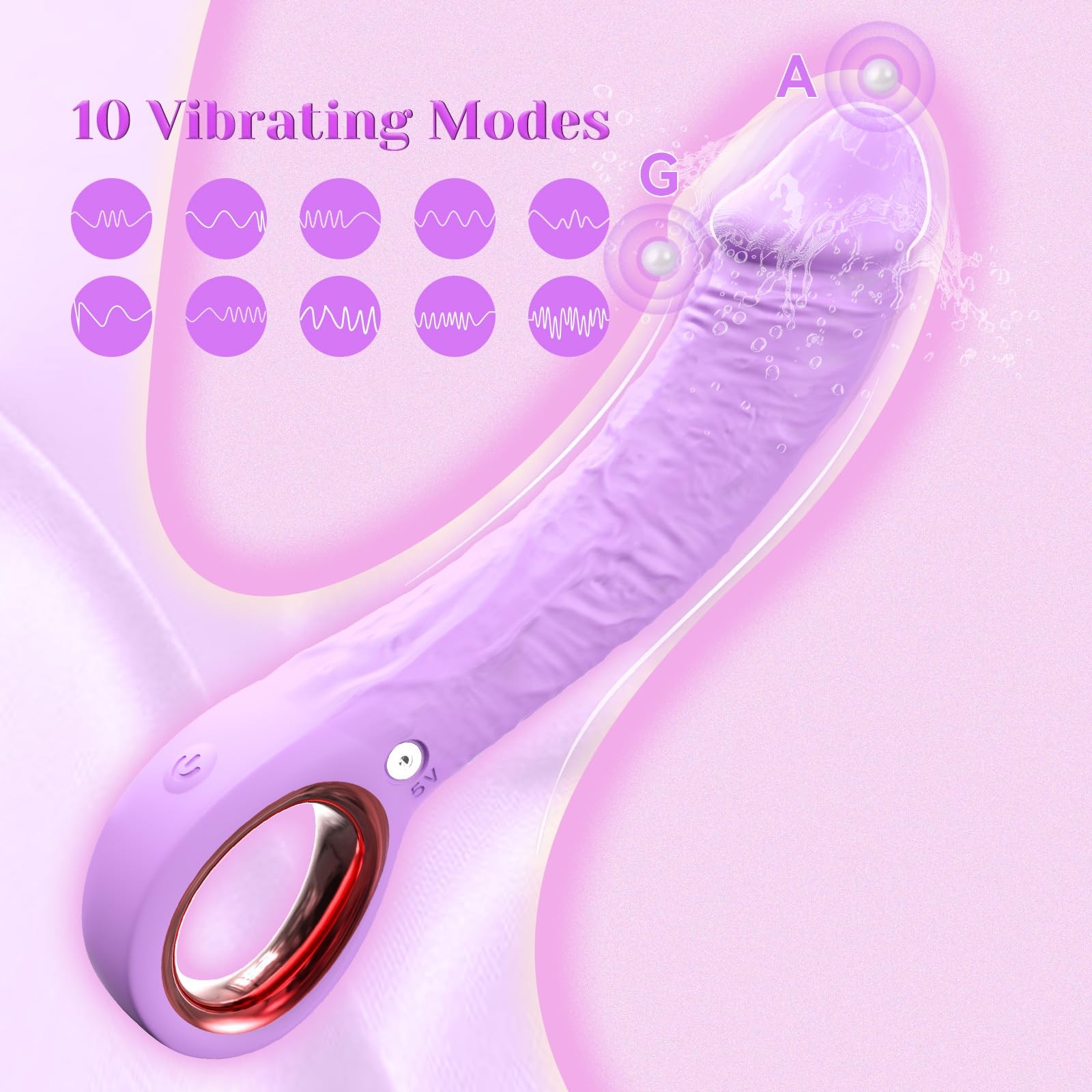 7.8 Inch G-Spot Vibrator - Realistic Silicone Dildo with 10 Intense Vibration Modes, Waterproof Adult Toy for Women & Lesbians, Perfect Clitoral & G-Spot Massager