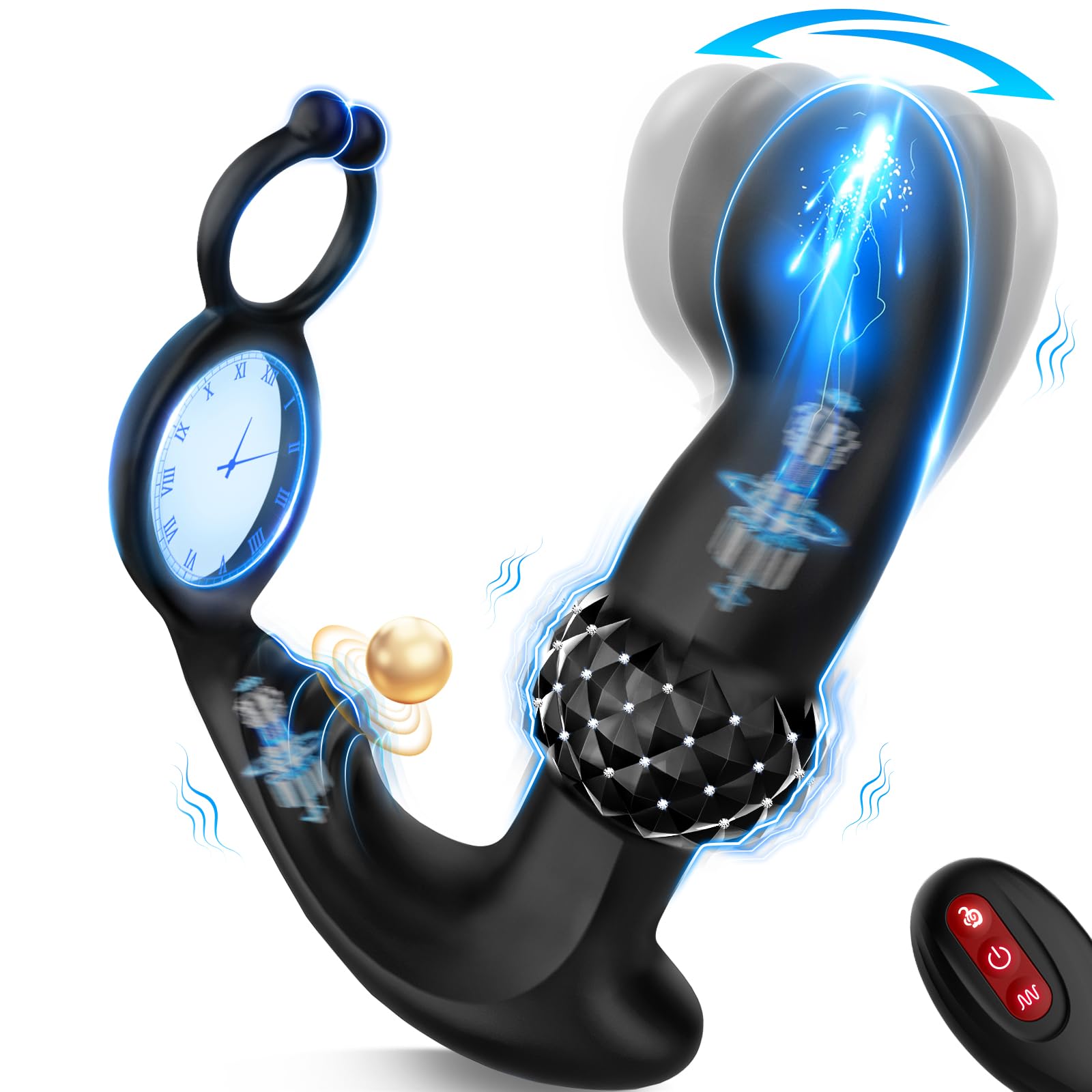 Ergonomic Prostate Massager & Anal Vibrator - 3-in-1 Soft Silicone Male Sex Toy with Quiet 45dB Operation & Enhanced Vibration | Perfect for Couples to Boost Stamina