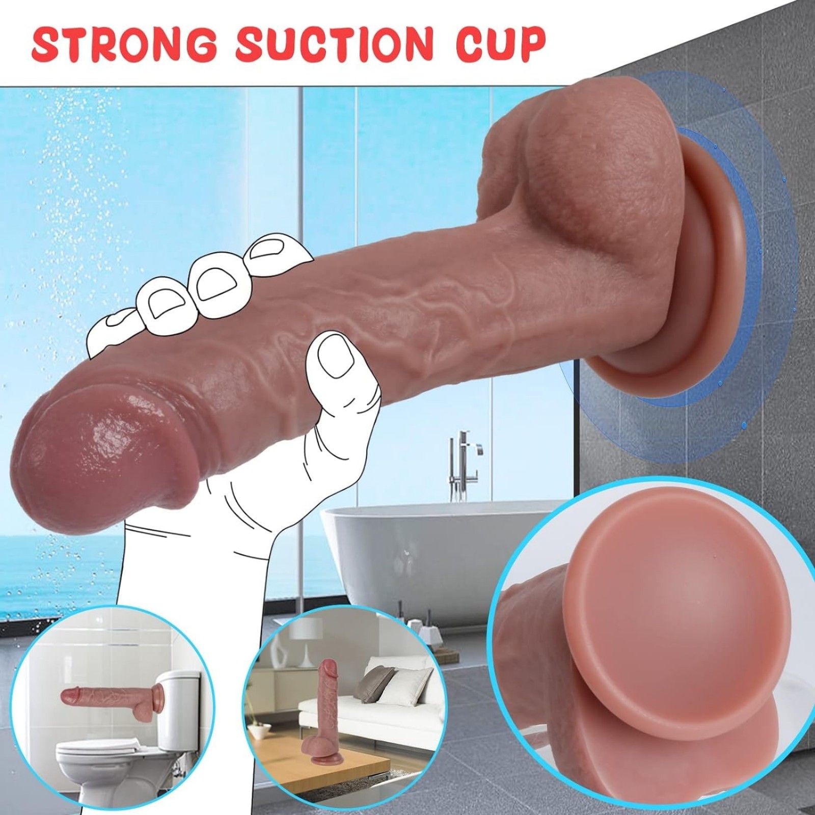 7.8-Inch Realistic Dildo for G-Spot Stimulation - Premium Adult Toy for Men and Women | Lifelike Dildos for Anal Play & Clitoral Pleasure - Perfect Sexual Wellness Accessory