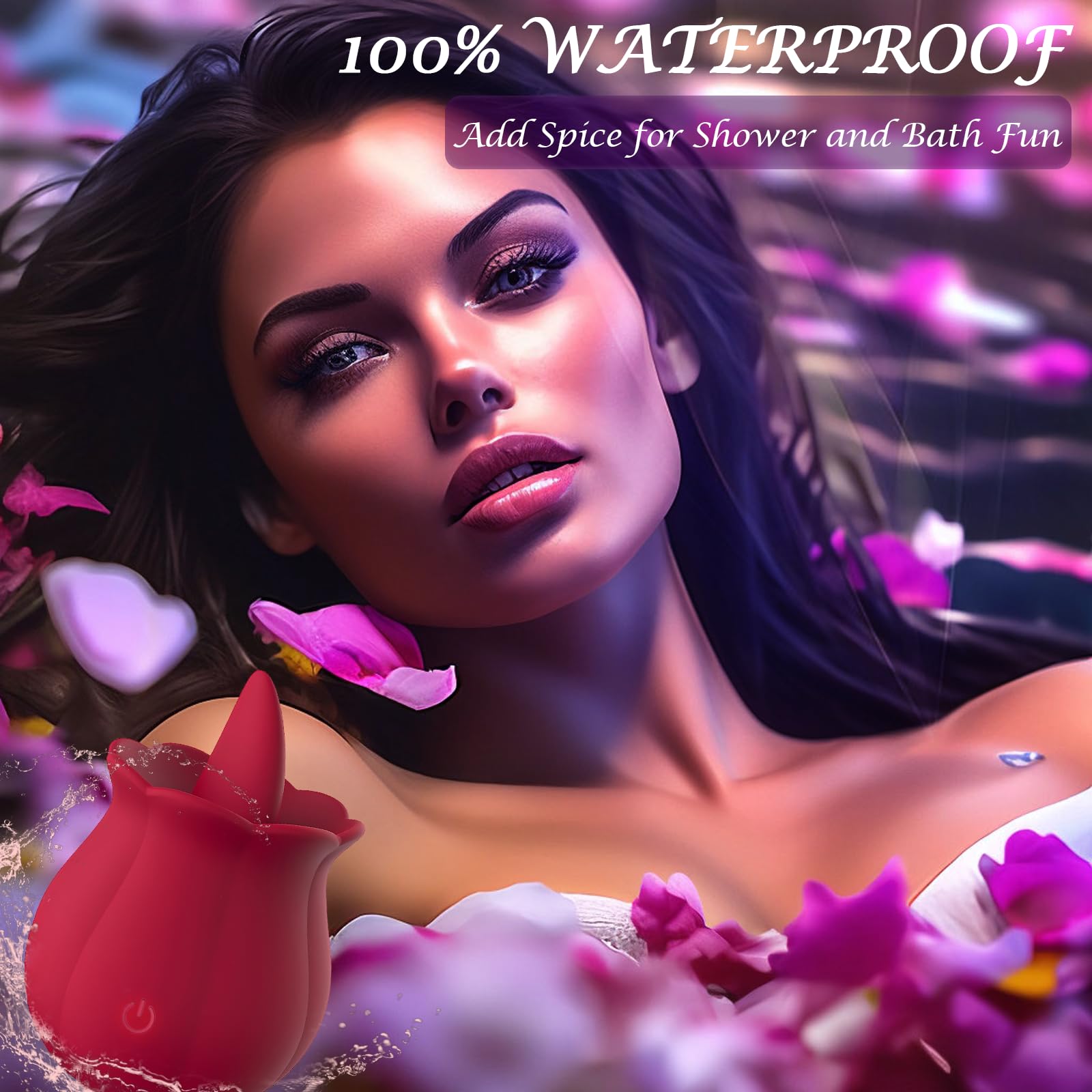 Rose Tongue Clitoral Vibrator for Women – Powerful 10-Mode Vibration, IPX7 Waterproof, USB Rechargeable, Easy to Clean, Long-Lasting Pleasure – Ideal Adult Sex Toy