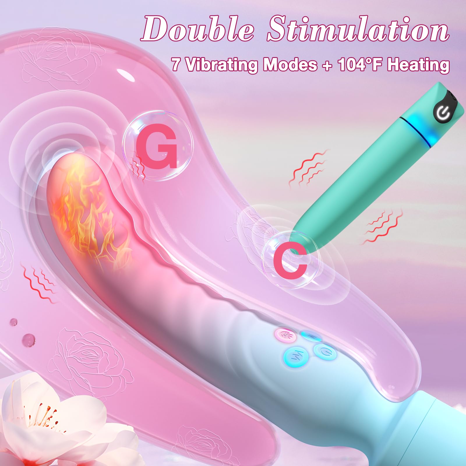 Rechargeable G-Spot & Bullet Vibrator Set for Women - 2-in-1 Powerful Vibrating Sex Toys with 7 Intense Vibration Modes - Waterproof Silicone Clitoral Stimulator for Ultimate Pleasure