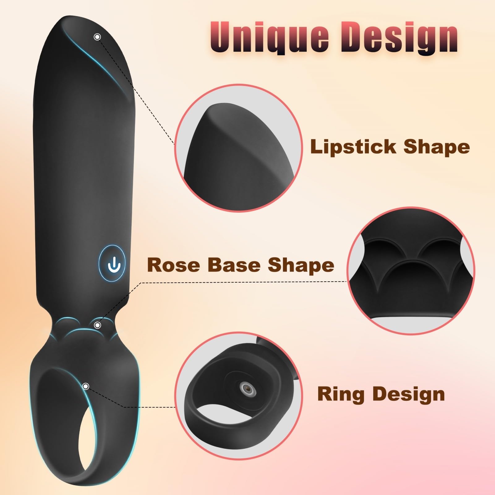 Lipstick Vibrator - Mini Discreet Bullet Vibrator for Women | 10 Vibration Modes | Waterproof | USB Rechargeable | Safe Silicone | G-Spot & Clitoral Stimulation | Travel-Friendly Adult Toy with Unique Design