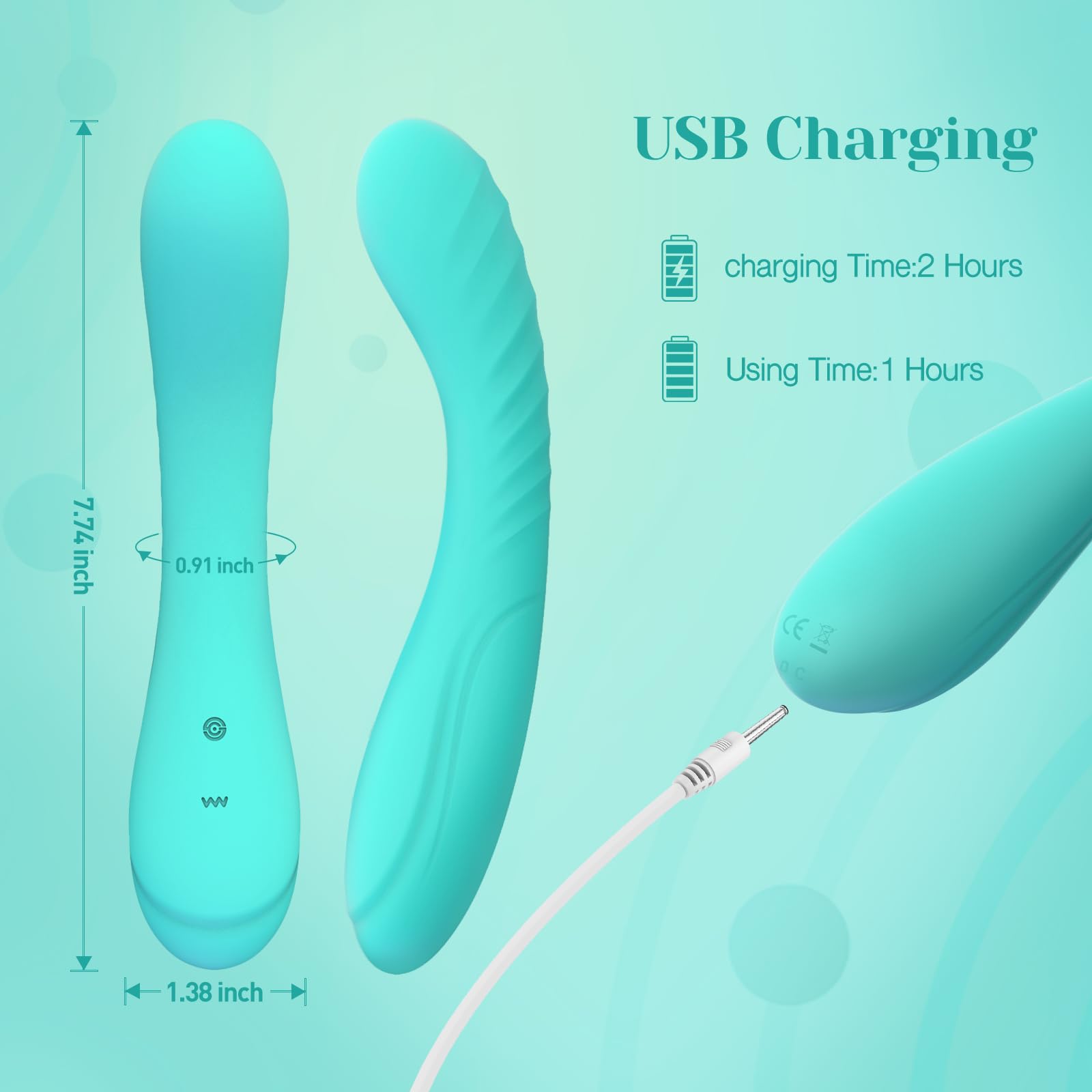 Deep Tissue Silicone Vibrator - 10 Powerful Vibration Modes G-Spot Massager for Women & Couples - Waterproof Multi-Functional Adult Toy - Soft Touch Dildo for Ultimate Pleasure