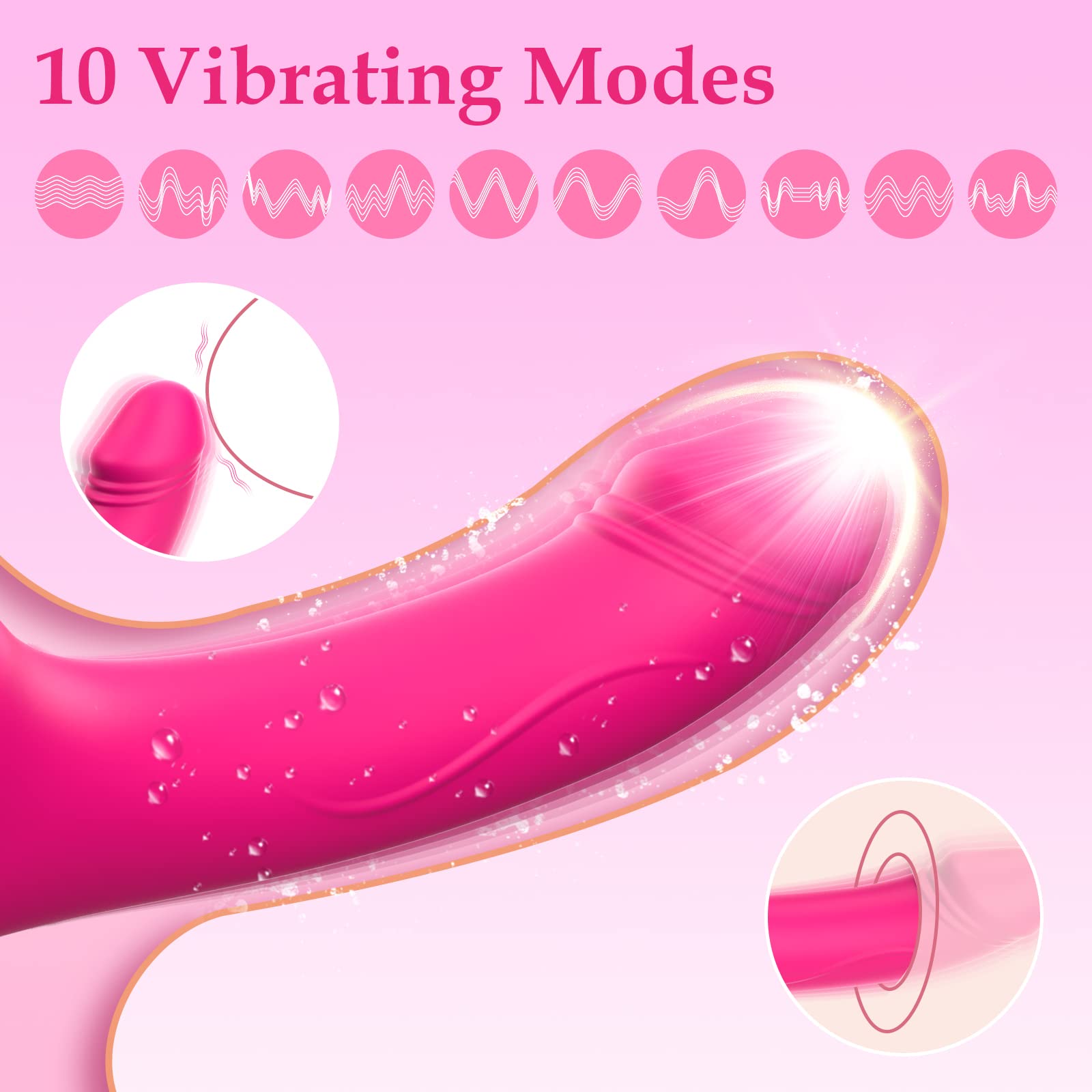 Double-Sided Strap-On Dildo with Remote Control | 10 Vibration Modes | Waterproof Silicone Realistic G-Spot & Anal Plug | Perfect Adult Toy for Couples & Lesbians | Boundless Pleasure & Exploration