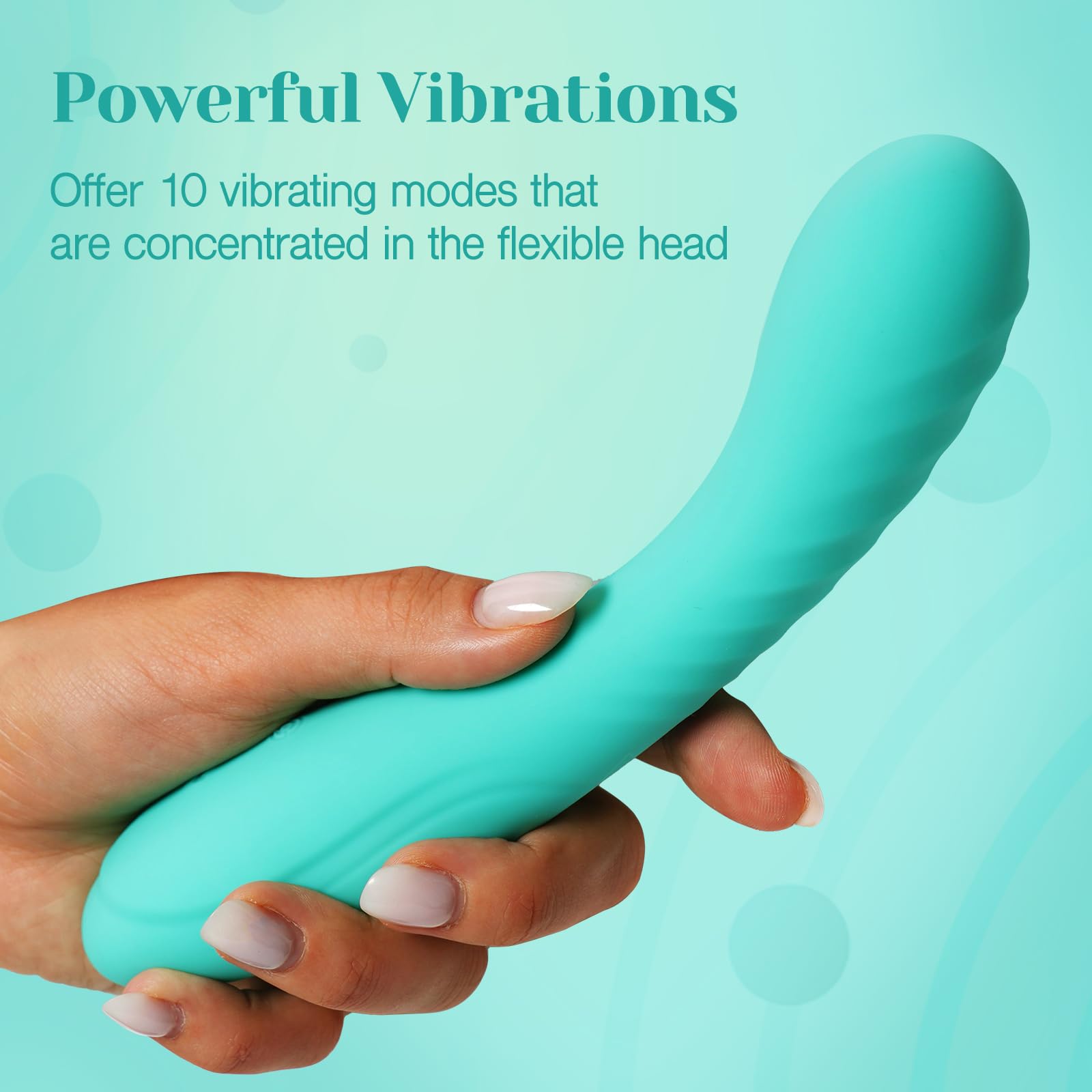 Deep Tissue Silicone Vibrator - 10 Powerful Vibration Modes G-Spot Massager for Women & Couples - Waterproof Multi-Functional Adult Toy - Soft Touch Dildo for Ultimate Pleasure