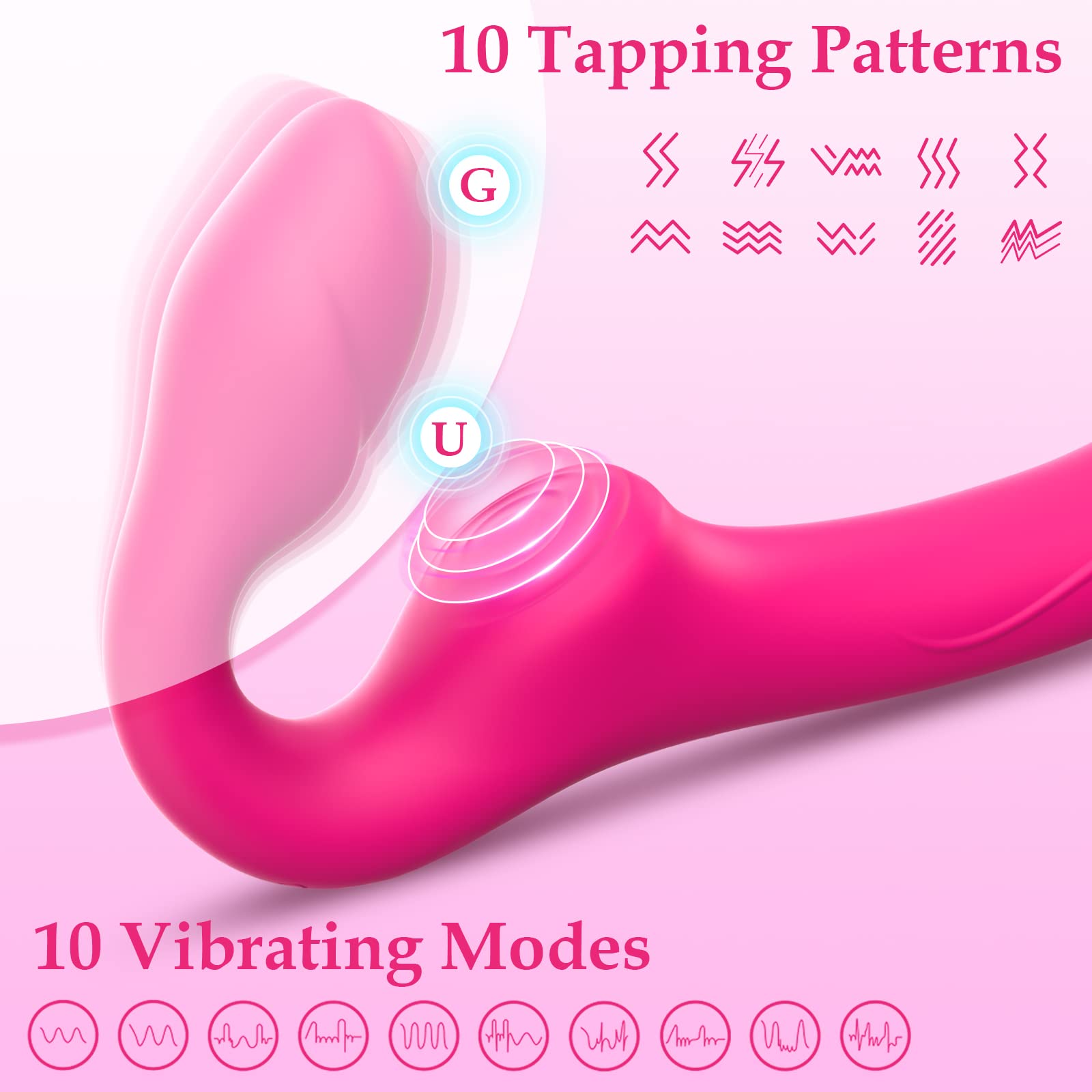 Double-Sided Strap-On Dildo with Remote Control | 10 Vibration Modes | Waterproof Silicone Realistic G-Spot & Anal Plug | Perfect Adult Toy for Couples & Lesbians | Boundless Pleasure & Exploration