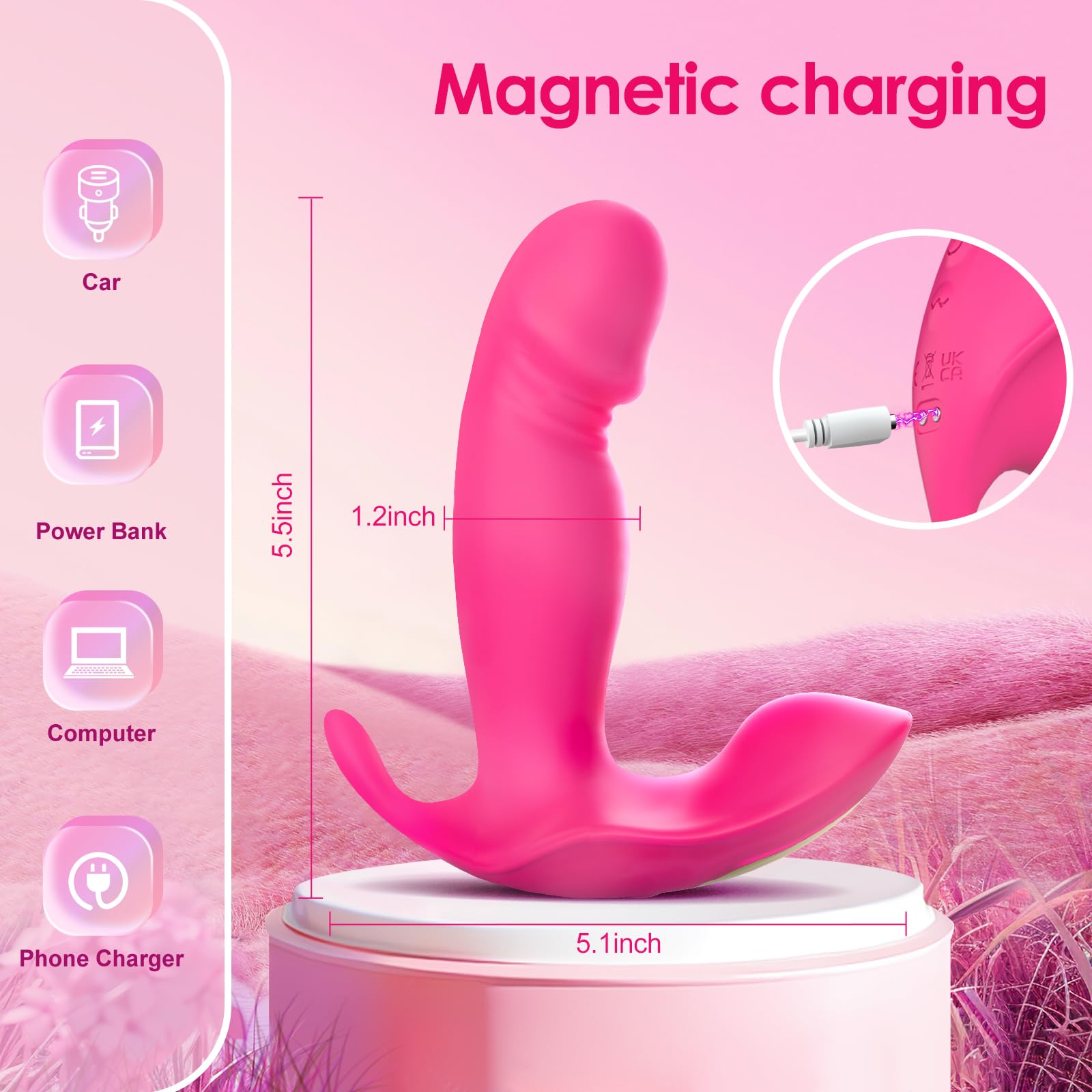 Remote-Controlled Wearable G-Spot Vibrator for Couples - Mini Vibrating Panties with 10 Powerful Vibration Patterns and Intensity Levels - Perfect Adult Toy for Women and Men