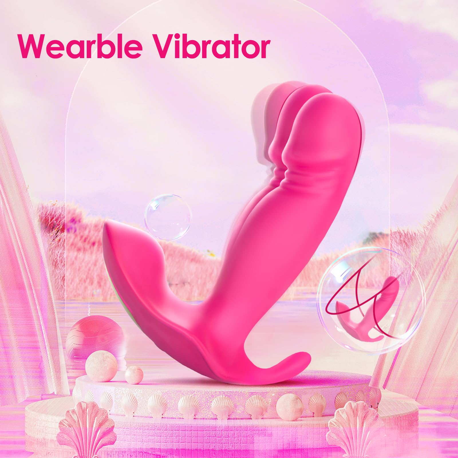 Remote-Controlled Wearable G-Spot Vibrator for Couples - Mini Vibrating Panties with 10 Powerful Vibration Patterns and Intensity Levels - Perfect Adult Toy for Women and Men