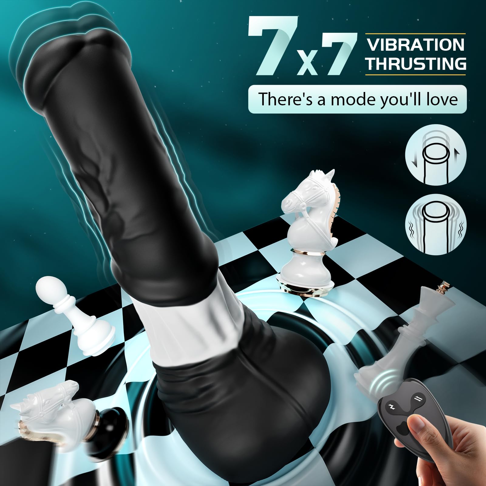4-in-1 G-Spot Horse Dildo Vibrator | Waterproof Silicone Monster Dildo | Thrusting Fantasy Dildo with Strong Suction Cup | 11.8 Inch Long, 10.2 Inch Insertable, 4.3 Inch Hoof Base