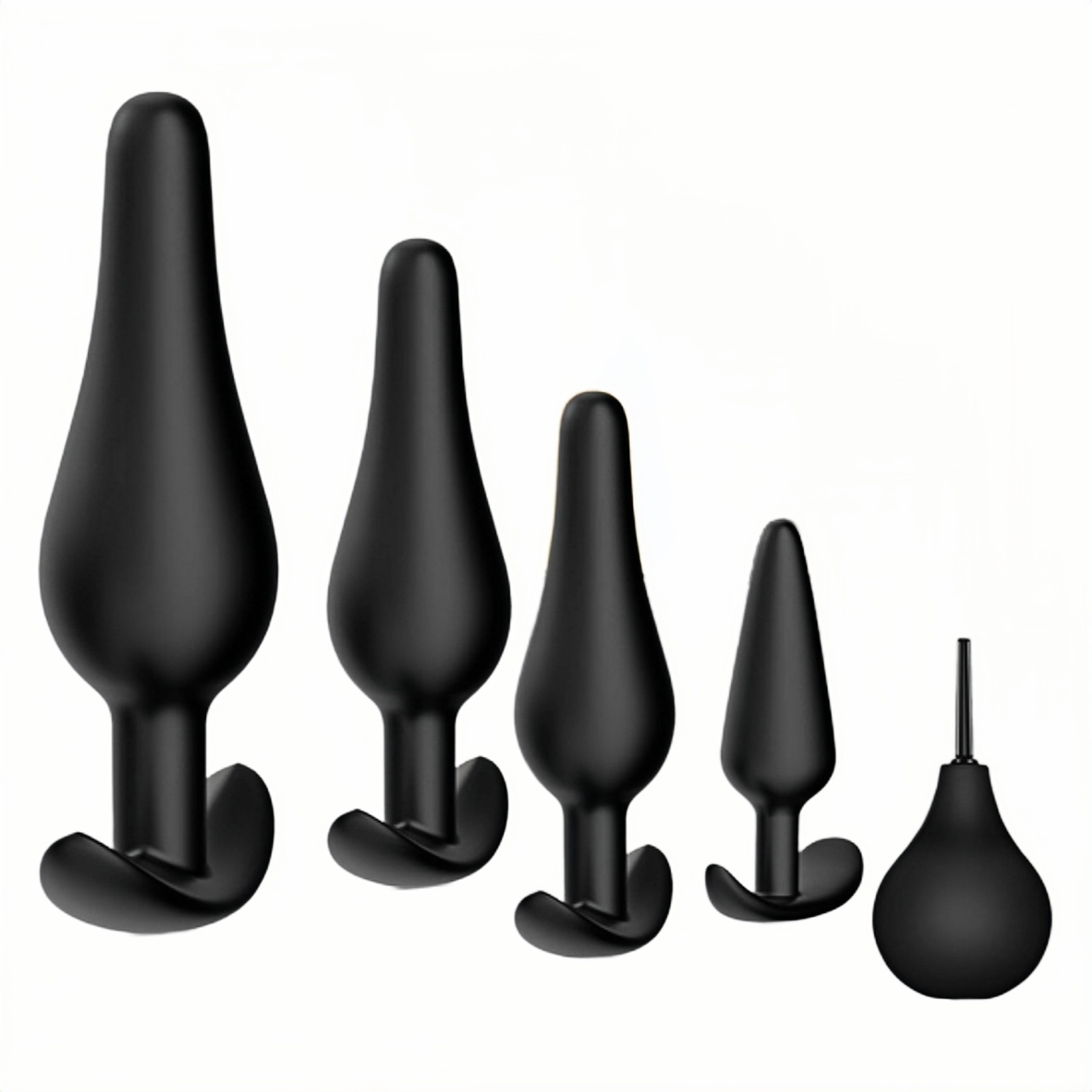 5-Piece Vibrating Anal Plug Set with 10 Vibration Modes & Remote Control | Includes 3 Non-Vibrating Anal Toys & Enema Bulb | Perfect for Beginners & Experts | Waterproof & USB Rechargeable Anal Sex Toys