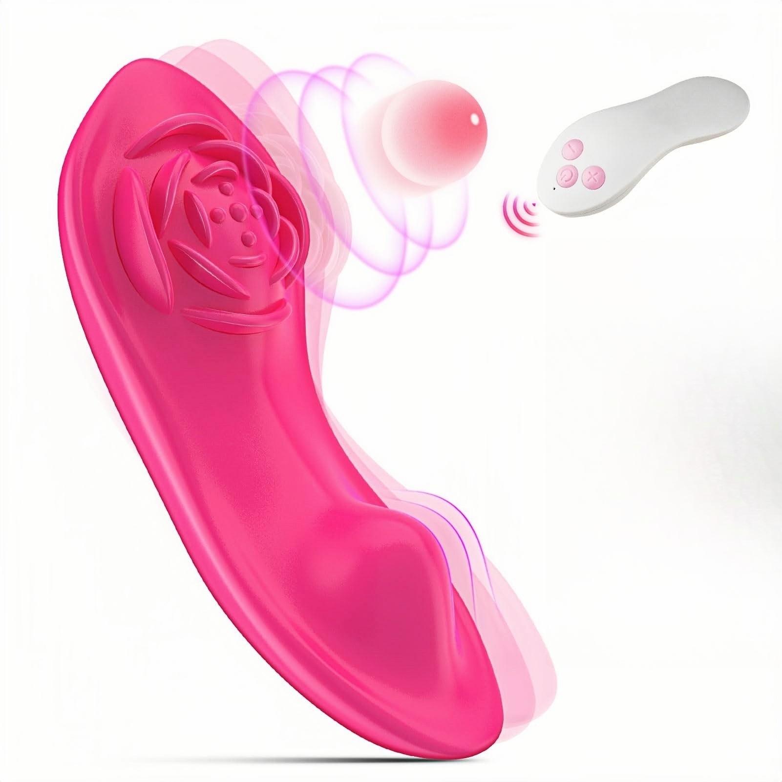 Rose Design Wearable Clitoral Stimulator - 3-in-1 Remote Control Panty Vibrator for Women & Couples, Compact & Discreet Adult Toy for Public Pleasure & Intimate Fun