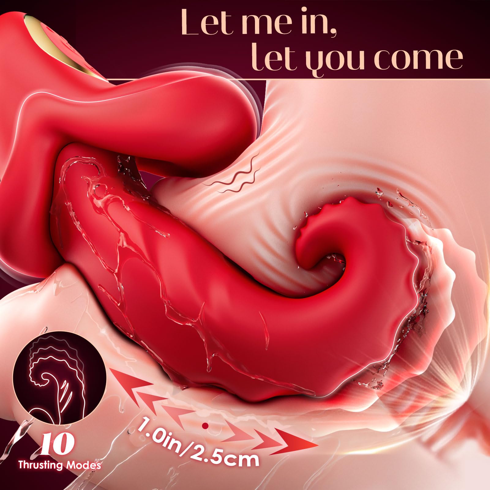 Rose Design 4-in-1 Women's Tongue Vibrator - Thrusting and 10 Vibration Modes for G-Spot Stimulation - IPX7 Waterproof, Fast Charging Sex Toy for Ultimate Pleasure and Satisfaction