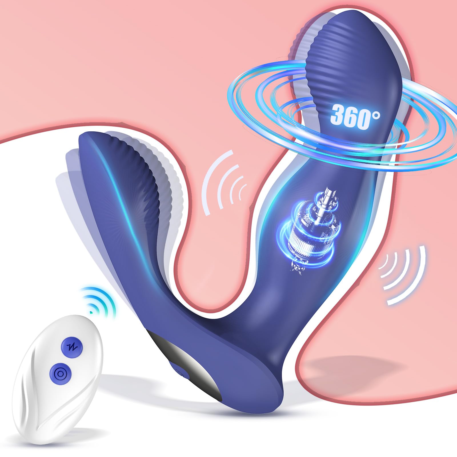 Remote Control Prostate Massager - Butterfly Design Vibrating Silicone Toy for Deep Anal Stimulation, 360° Rotating, Waterproof, USB Rechargeable, Beginner-Friendly Adult Toy