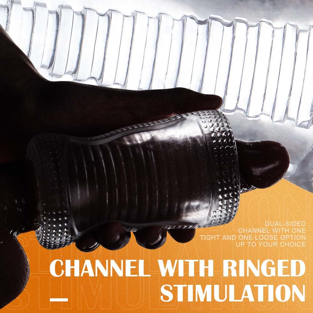 High-Quality Manual Suction Male Stroker - Flexible TPE Pocket Pussy with Spiral Texture - Waterproof, Easy-to-Clean Male Masturbator - Ideal Sex Toy for Men