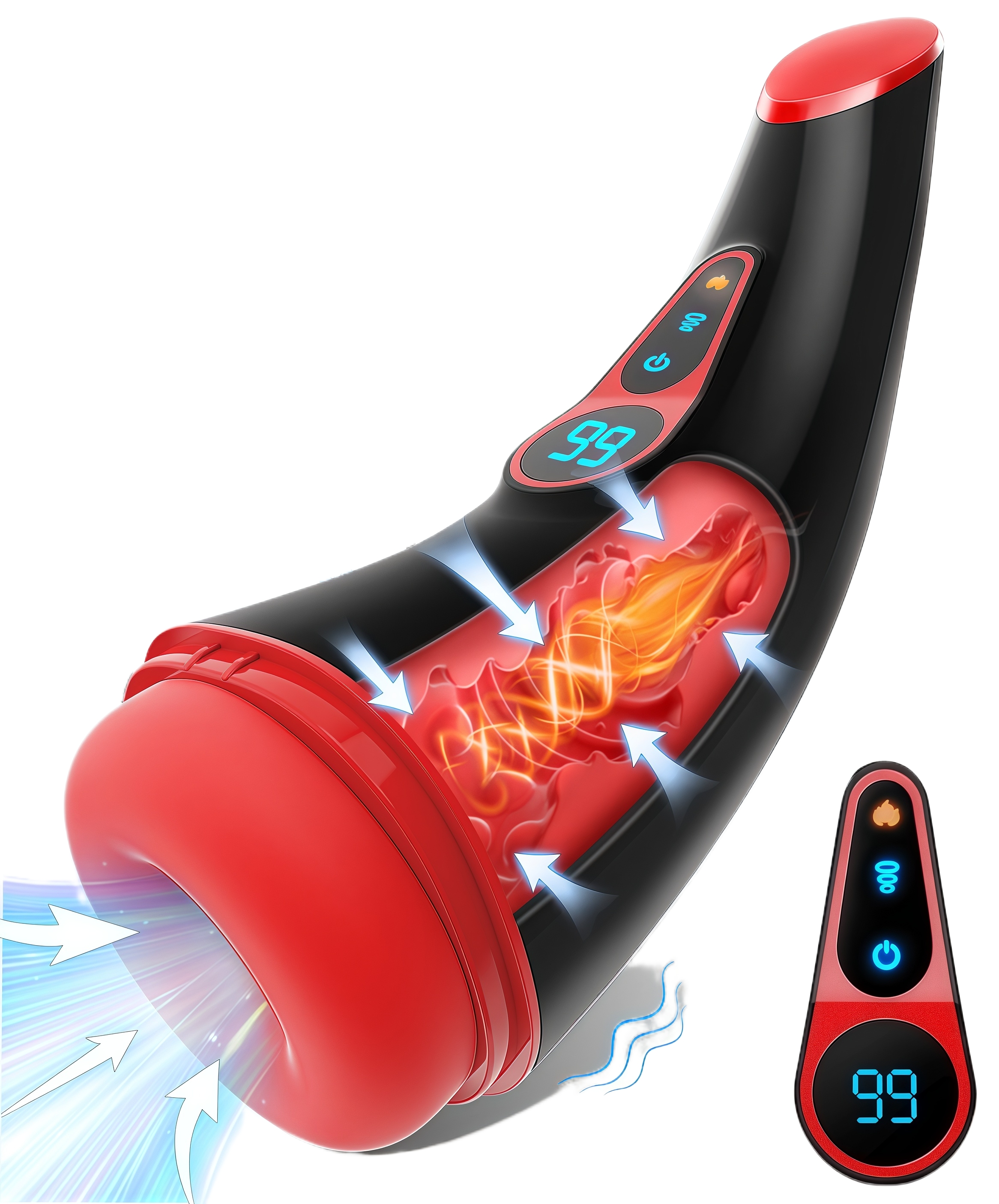 Men's Masturbator - 3D Textured Sleeve Adult Toy with 9 Vibration & 9 Suction Modes, Heating to 104°F (40°C), LCD Display & Touch Controls, Easy Clean Fleshlight Penis Pump for Ultimate Male Pleasure