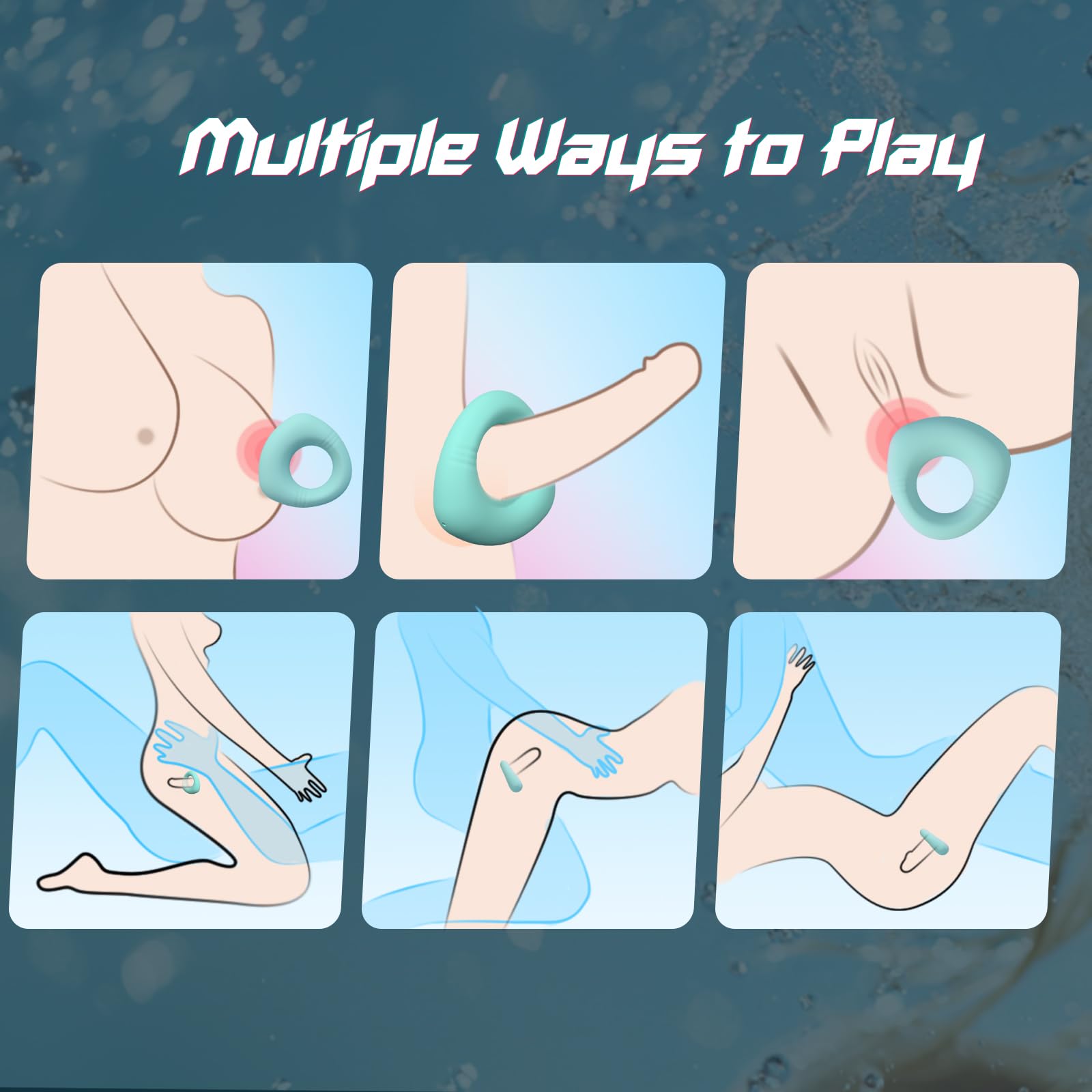 Ultra Soft Mint Green Liquid Silicone Vibrating Cock Ring - 009LB | 10 Powerful Vibration Modes | Flexible Design for Couples | Elevate Intimacy and Foreplay | Ideal Men's Pleasure Toy