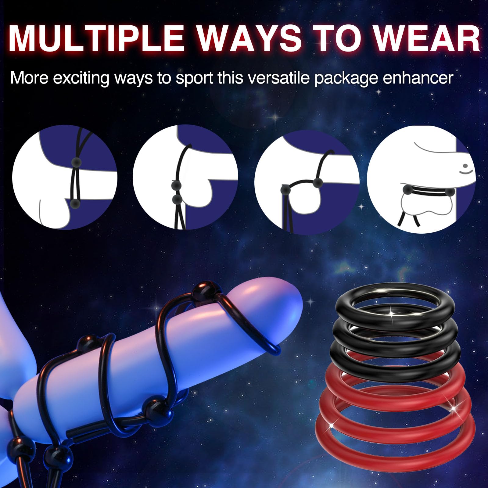 Enhanced Pleasure Adjustable Penis Ring Set for Men - 9PCS Silicone Cock Rings for Optimal Erection, Perfect for Couples and Solo Play, Ultra-Soft Comfort for All Sizes