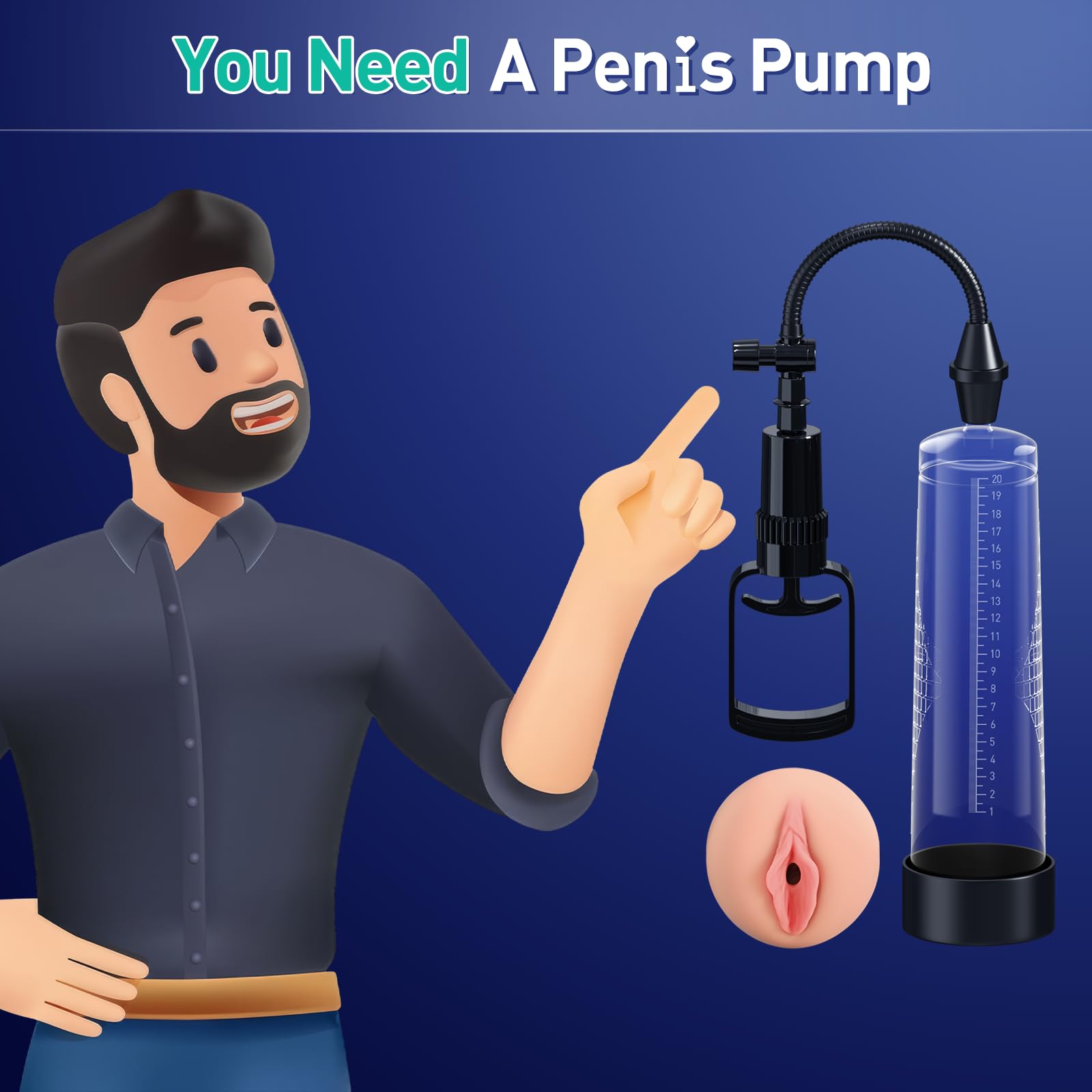 Manual Vacuum Penis Pump for Instant Size Enhancement | Safe and Effective Adult Sex Toy with Ergonomic Handle, Transparent Design, and Release Valve | Durable and Skin-Friendly Penis Extender