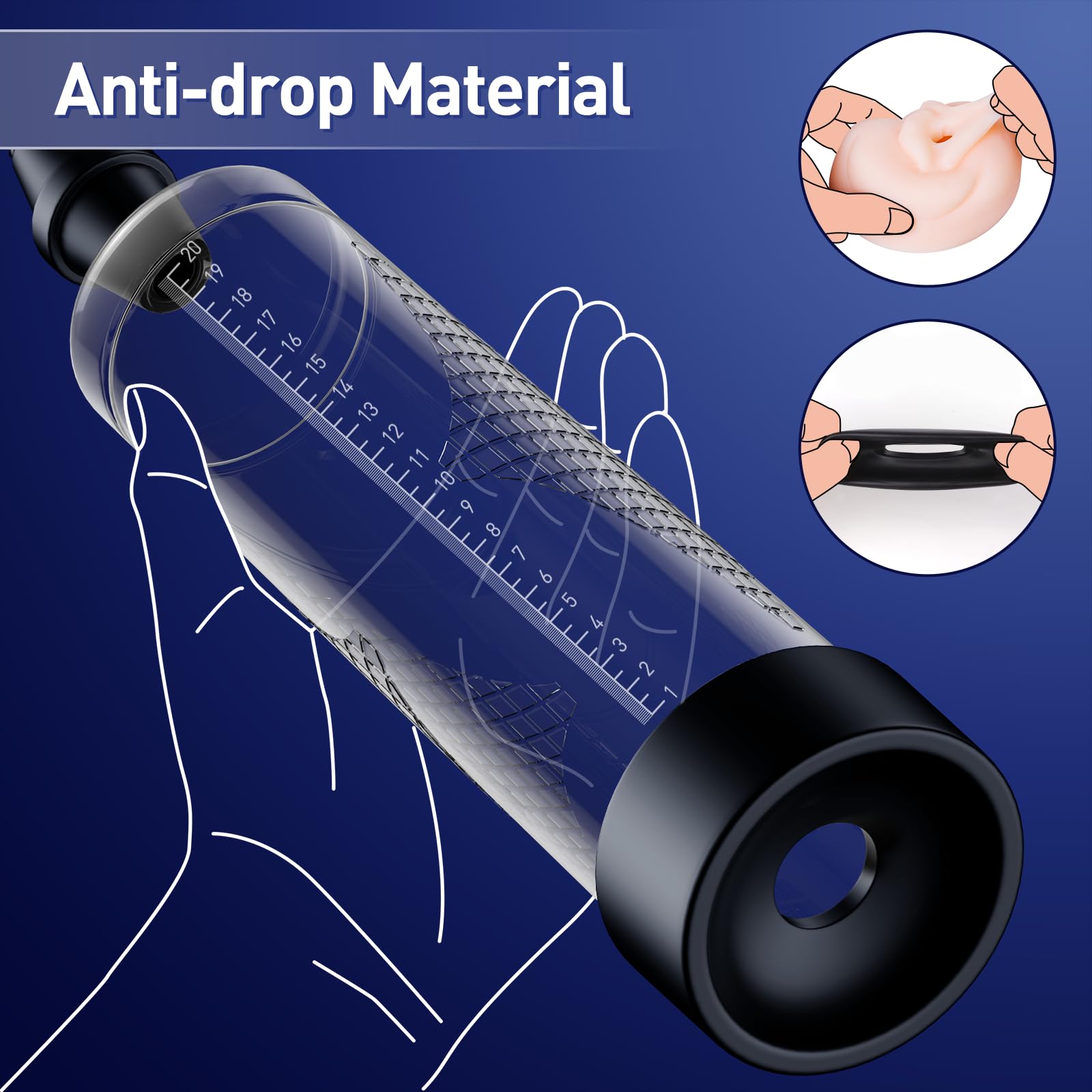 Manual Vacuum Penis Pump for Instant Size Enhancement | Safe and Effective Adult Sex Toy with Ergonomic Handle, Transparent Design, and Release Valve | Durable and Skin-Friendly Penis Extender