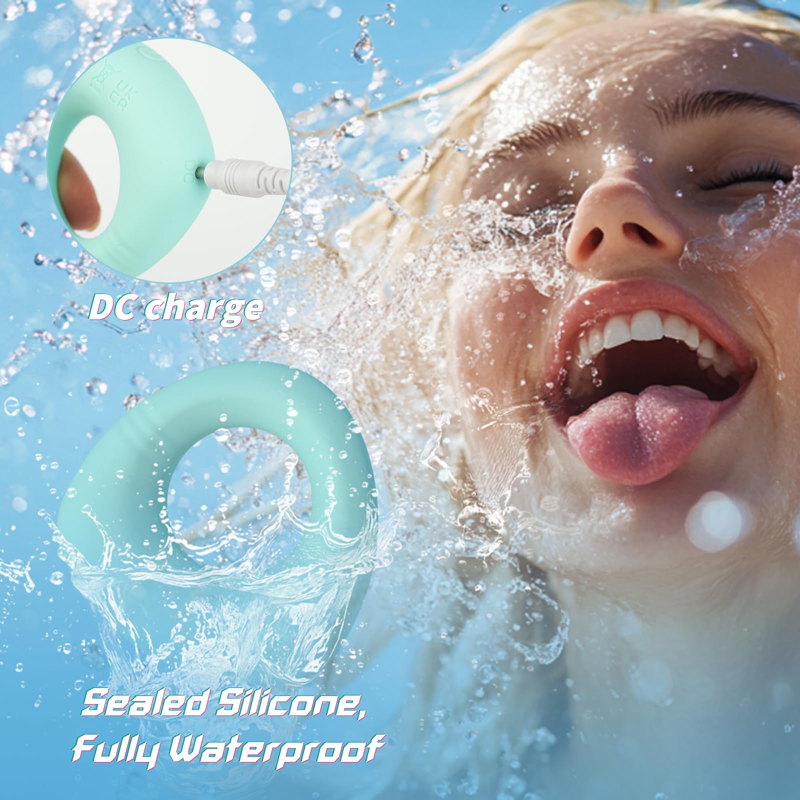 Ultra Soft Mint Green Liquid Silicone Vibrating Cock Ring - 009LB | 10 Powerful Vibration Modes | Flexible Design for Couples | Elevate Intimacy and Foreplay | Ideal Men's Pleasure Toy