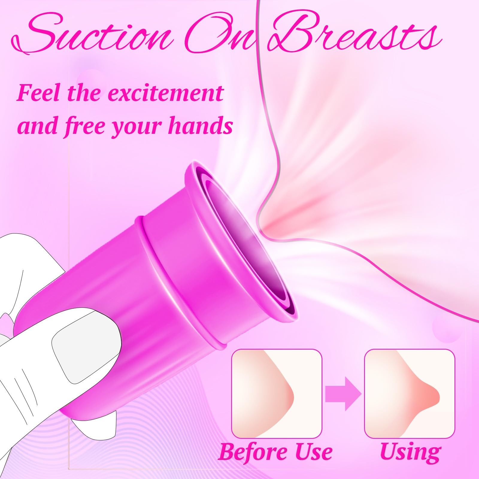 Silicone Nipple Suction Cups for Beginners - BDSM Nipple Toys with Manual Suction & Vibrating Features - Easy to Clean & Perfect for Pleasure Exploration