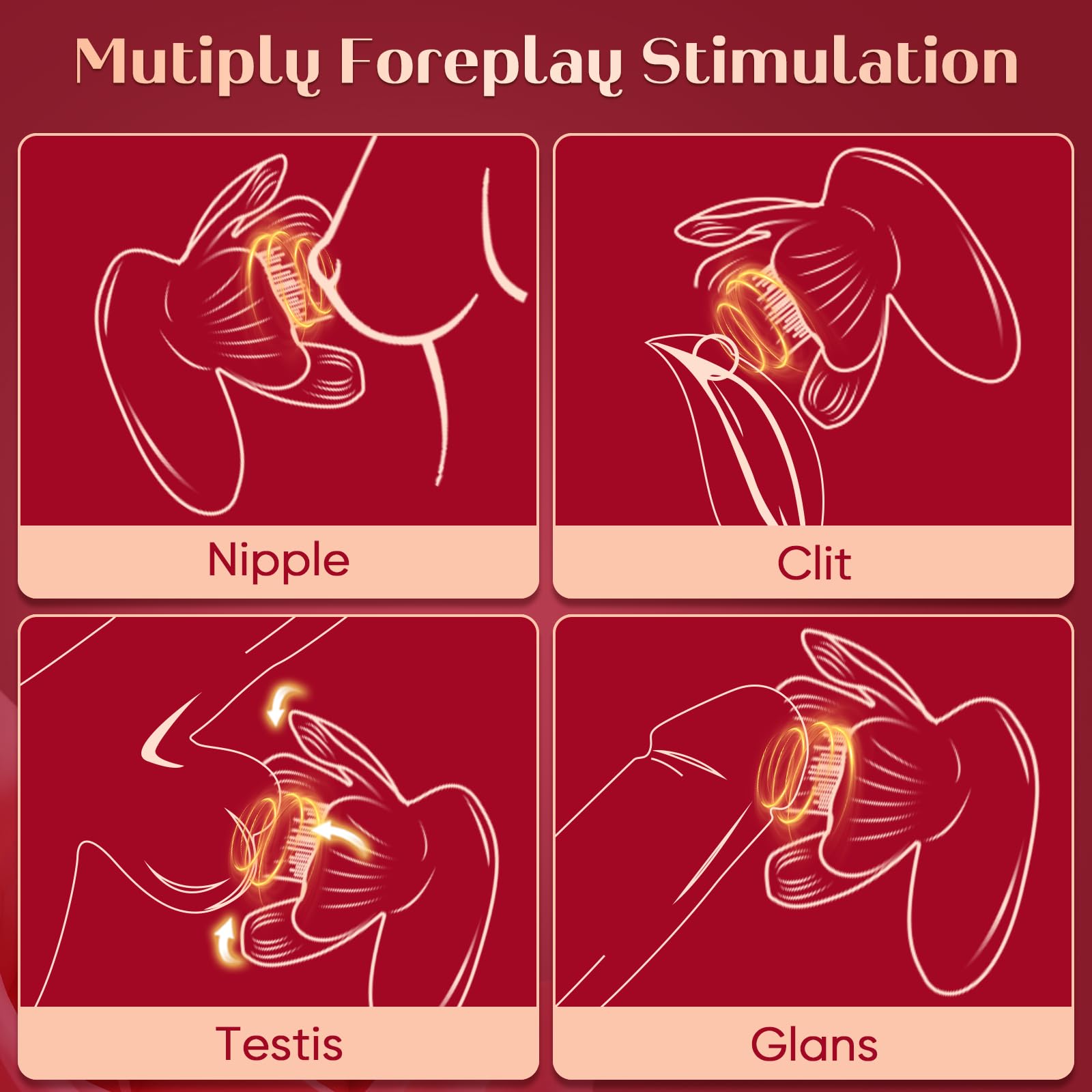 Rose Nipple Vibrator - 10 Vibration & 10 Sucking Modes, Unique Petal Design, Soft Silicone, Waterproof, USB Rechargeable, Ideal Adult Toy for Women