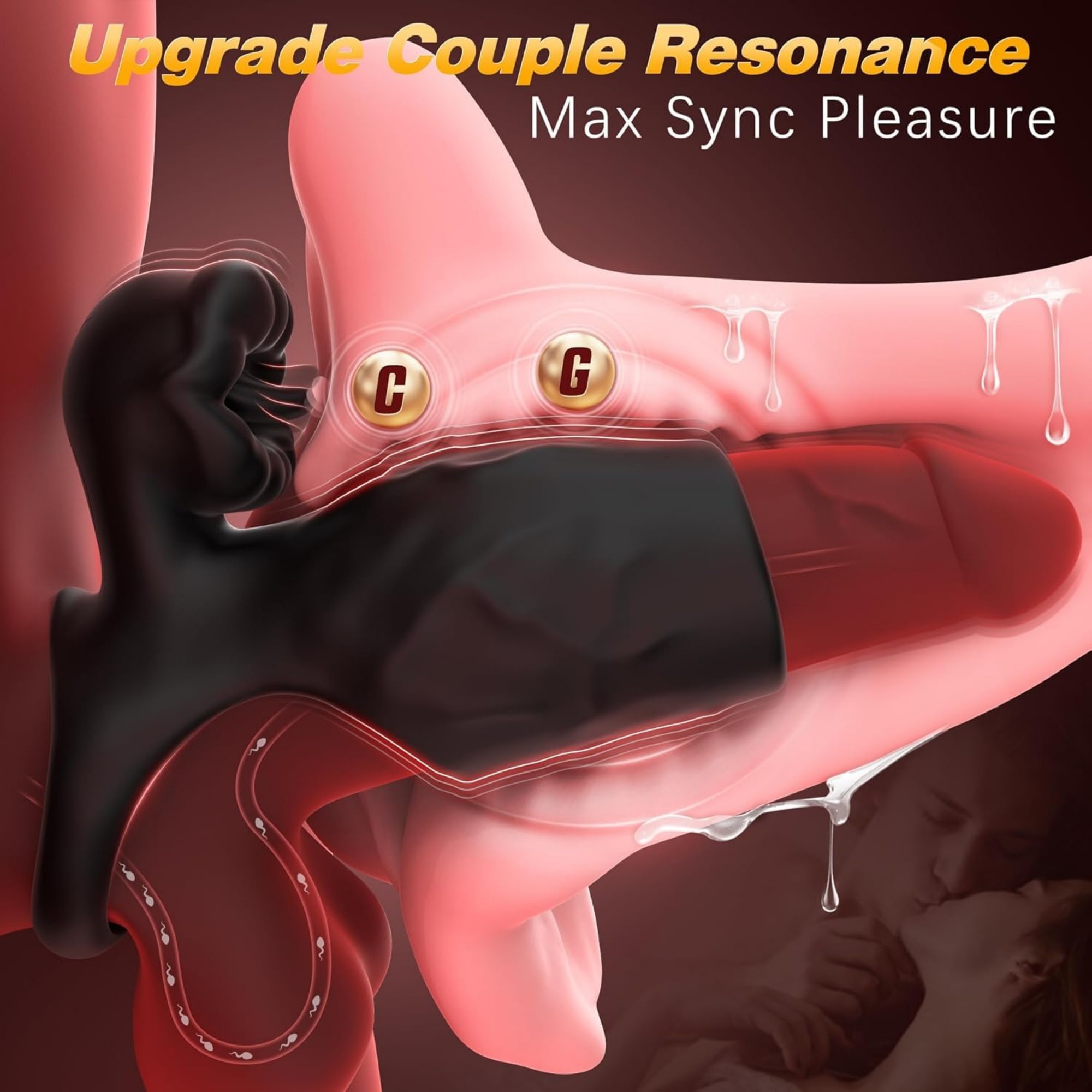 Vibrating Cock Ring & Penis Sleeve - Dual Motor Male Sex Toy for Couples | 360° Vibration with 9 Powerful Stimulation Modes | Ultimate Pleasure & Penis Extender