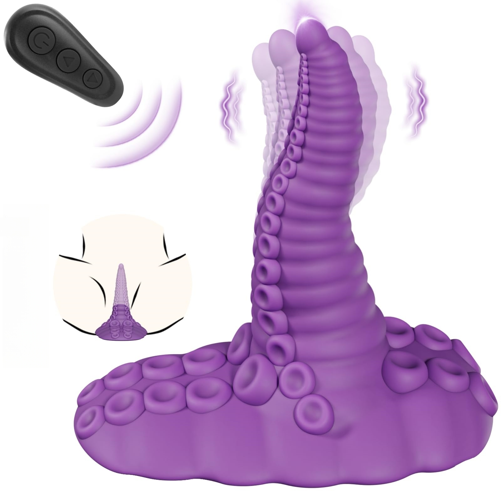 Monster Tentacle Dildo - Fantasy Silicone Dildo with 10 Vibrating Modes, Strong Suction Cup, Waterproof & USB Rechargeable - Premium Adult Sex Toy for Women