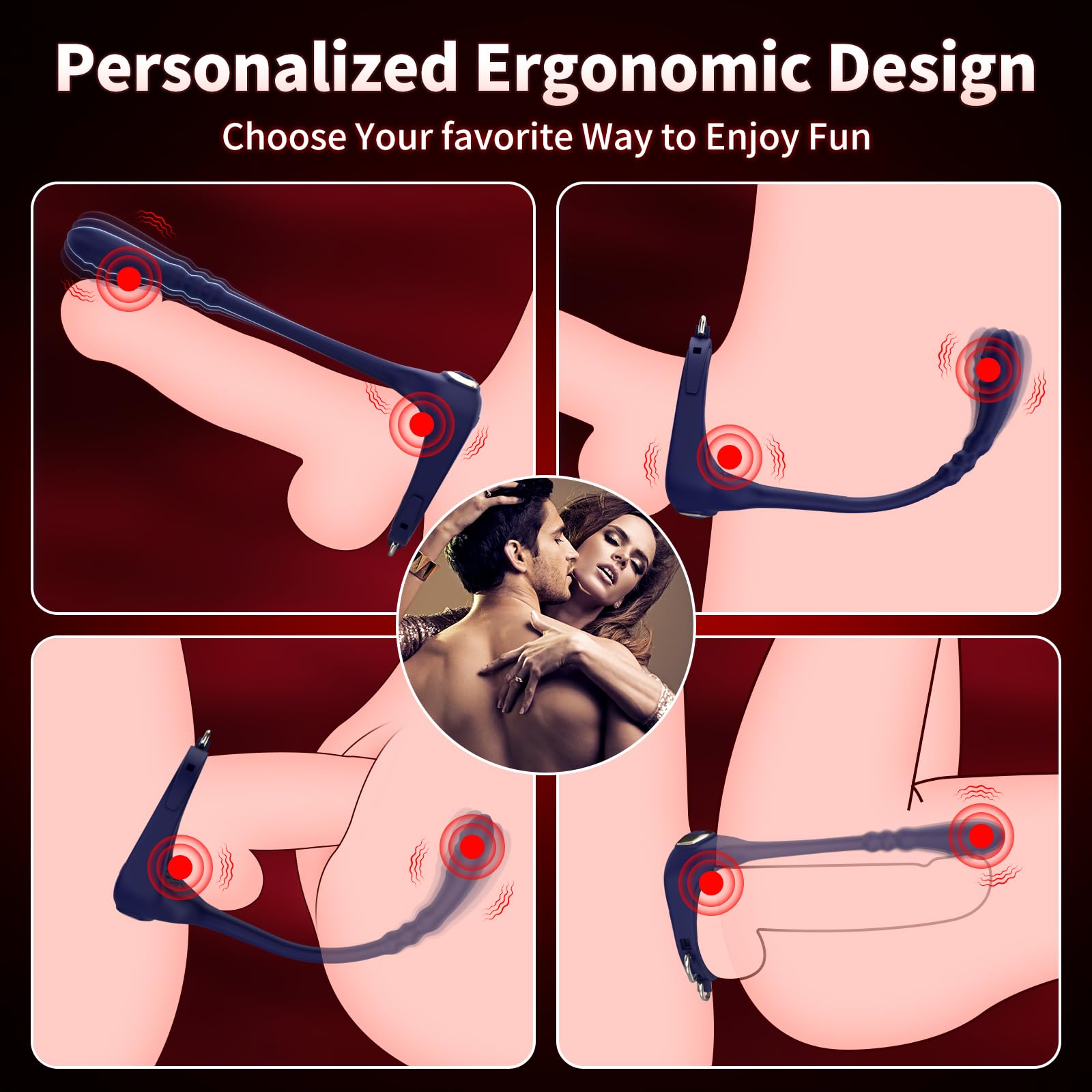 Ultimate 3-in-1 Prostate Massager: Vibrating Butt Plug, Anal Beads & Adjustable Silicone Cock Ring - Powerful Waterproof Vibrating Bullet - USB Rechargeable G-Spot Vibrator for Couples