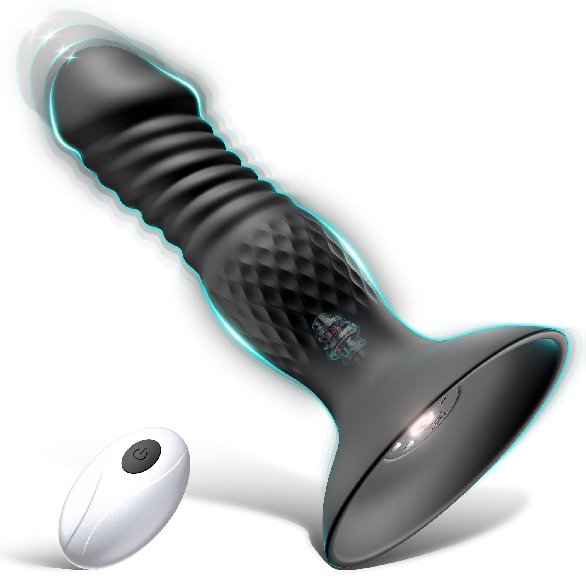 Rechargeable Waterproof Prostate Massager & Remote Control Vibrating Anal Plug - Powerful G-Spot Stimulator for Men, Couples & Women - Thrusting Design for Ultimate Anal Pleasure
