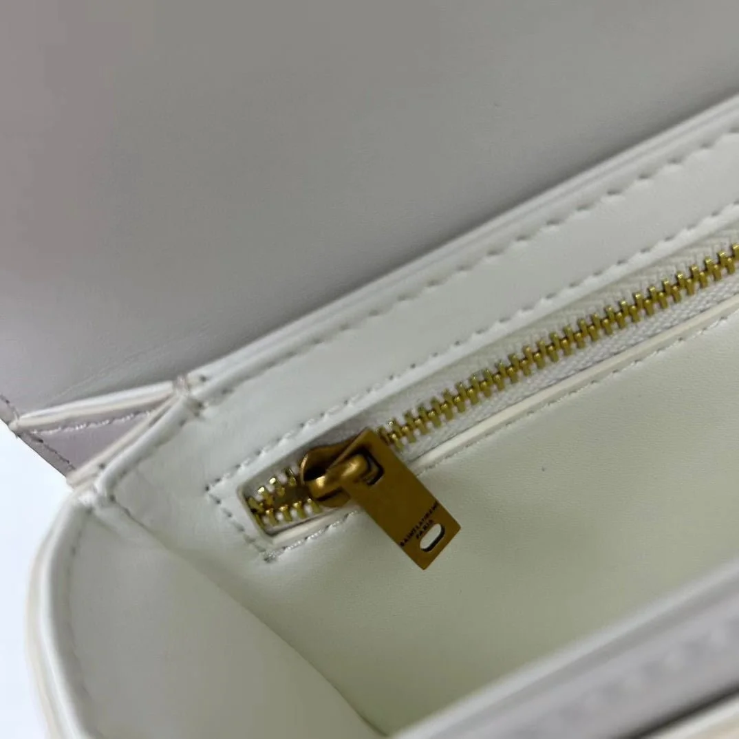 YSL saddle cowhide leather shoulder bag 0233 white size: 19*16*6cm - LITELUX