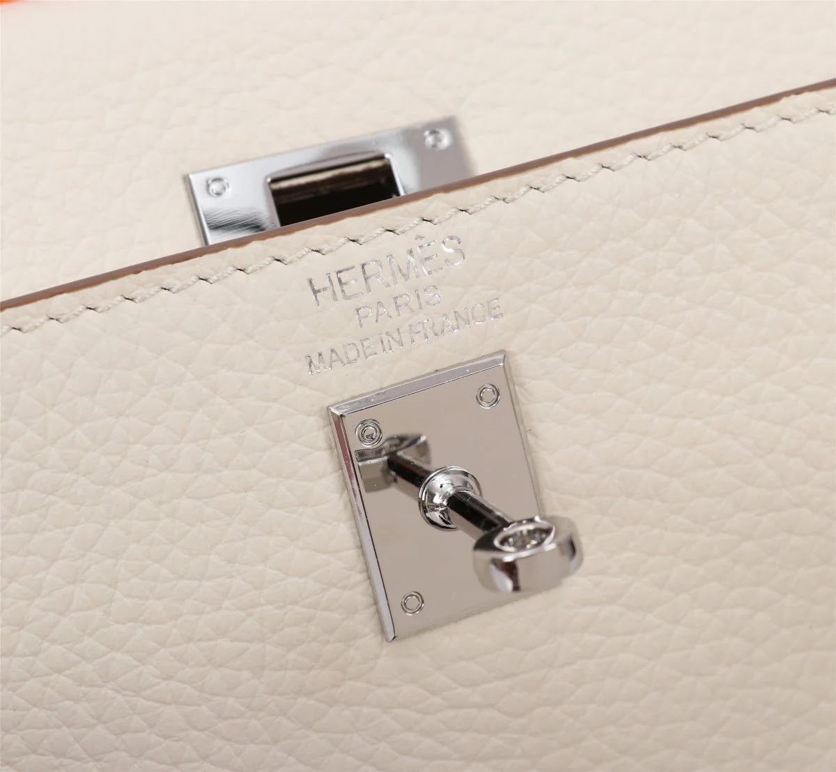 Hermès Kelly Togo Calf Sliver hardware Milkshake white size: 25Cm/ 28Cm - LITELUX