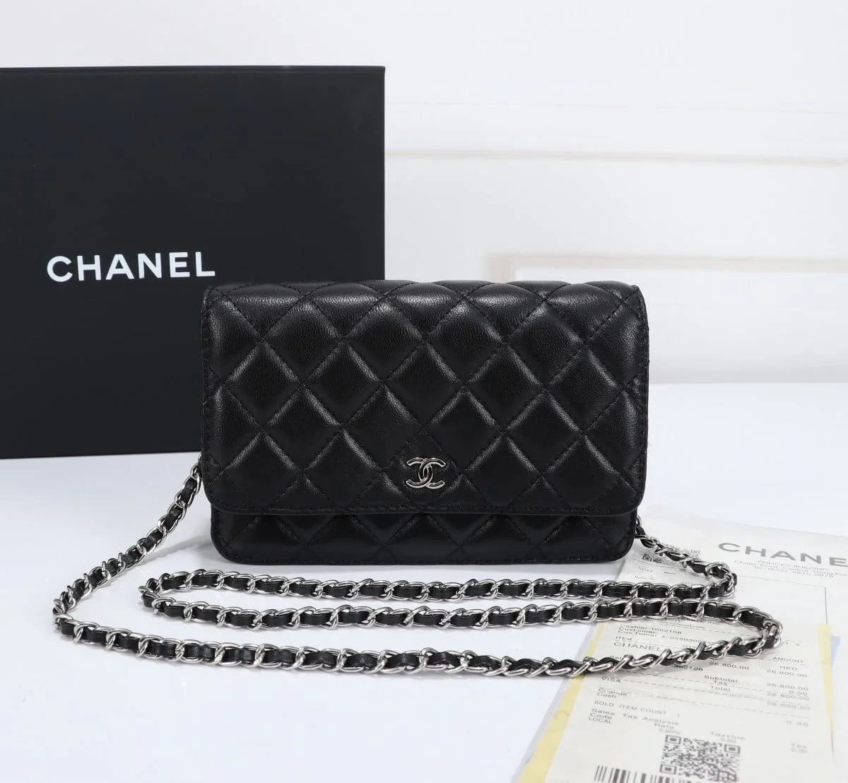 Chanel woc Classic Fortune Crossbody bag with sliver hardware Size: W19*H12*D4cm - LITELUX