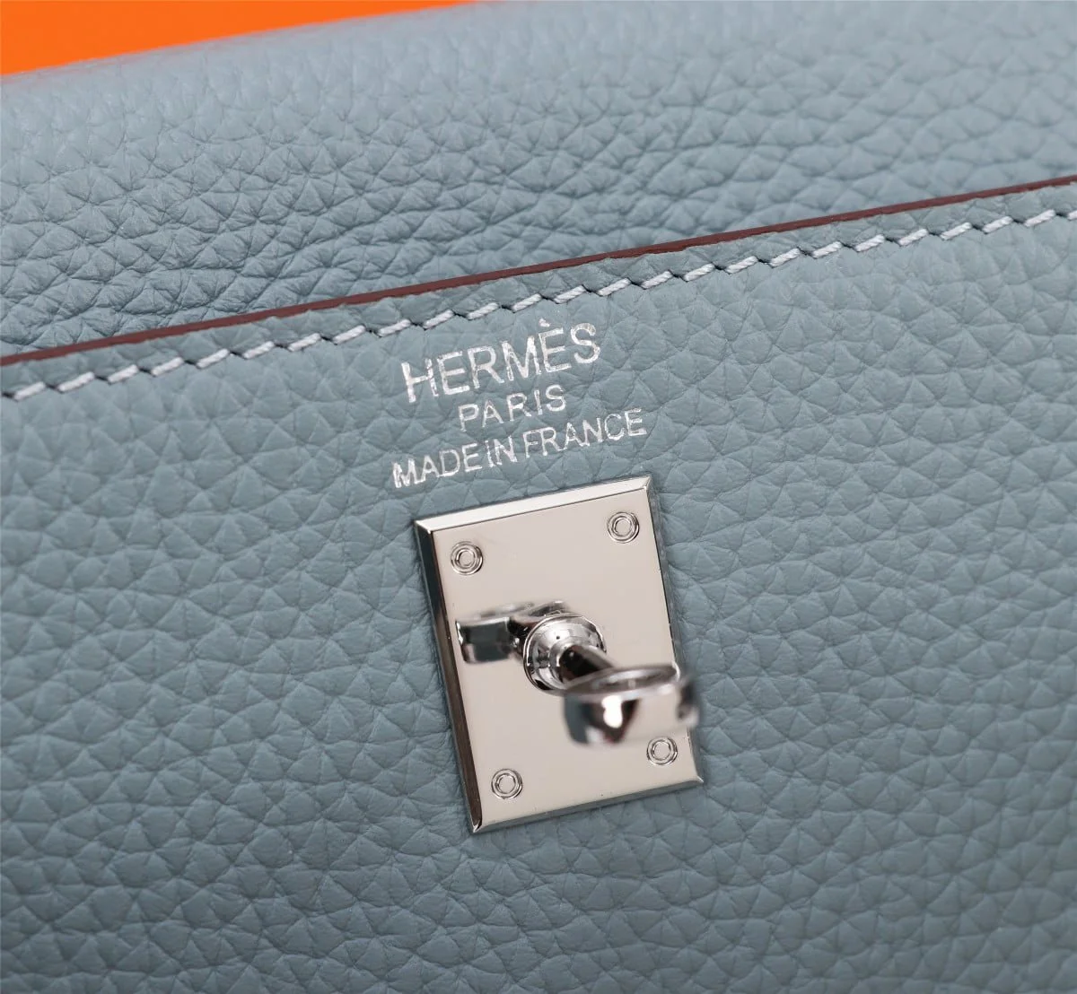Hermès Kelly Togo Calf Sliver hardware Linen blue size: 25Cm/ 28Cm - LITELUX