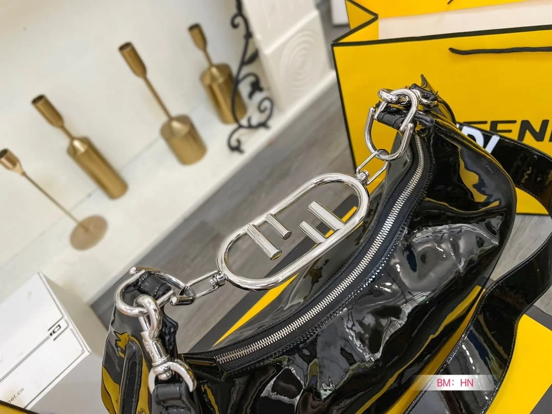 FENDI Patent leather half moon bag Size: 34*16cm - LITELUX