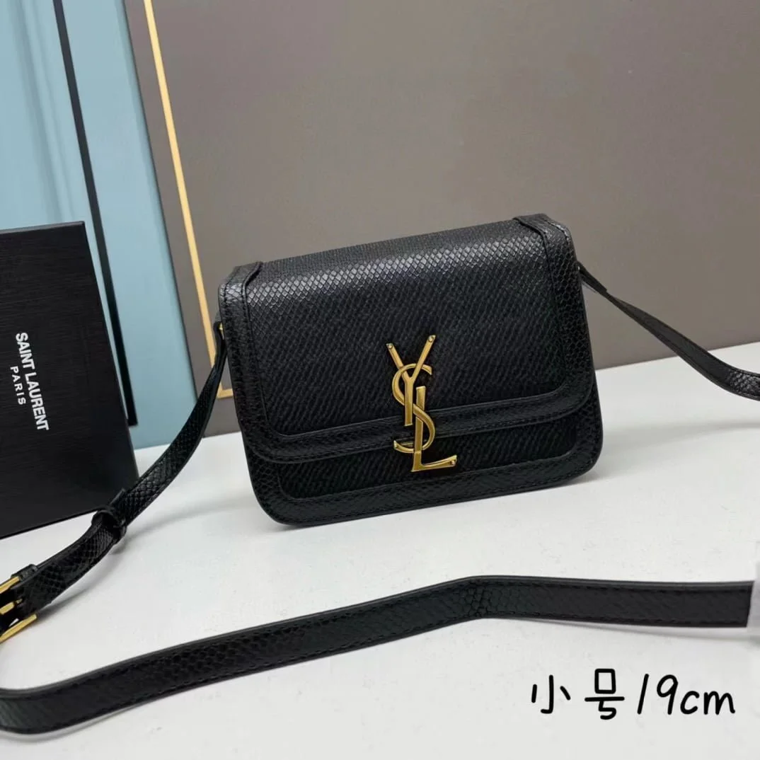 YSL solferino Snakeskin grain shoulder bag size: 19cm/23cm - LITELUX
