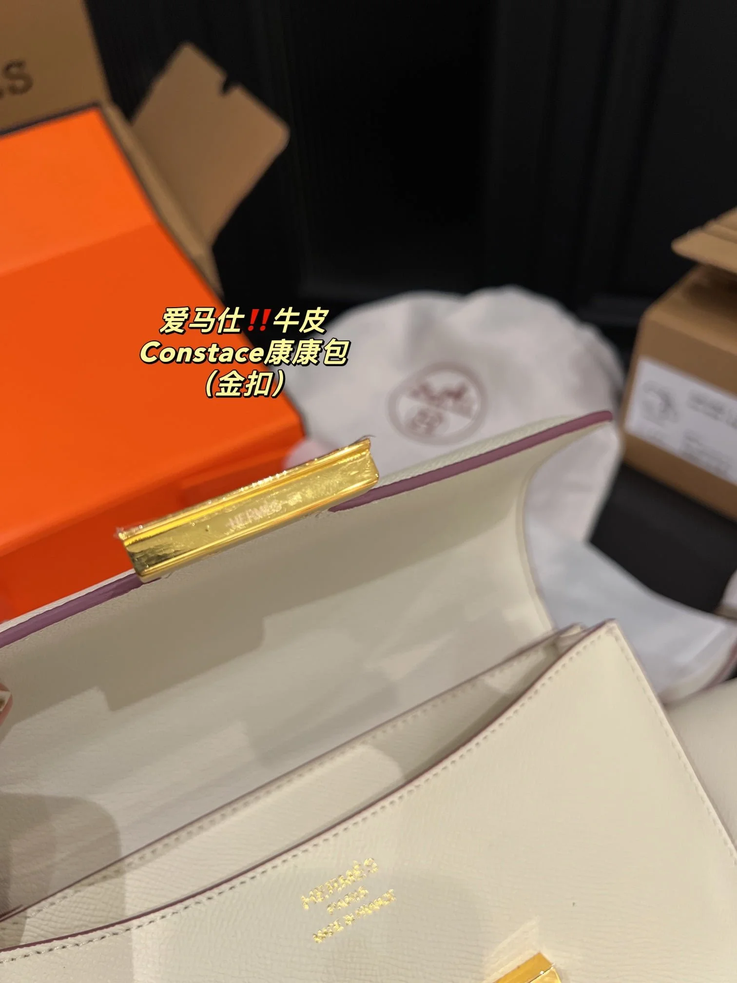 Hermès Constance Swift cowhide leather white Gold hardware size: 23cm/19cm - LITELUX