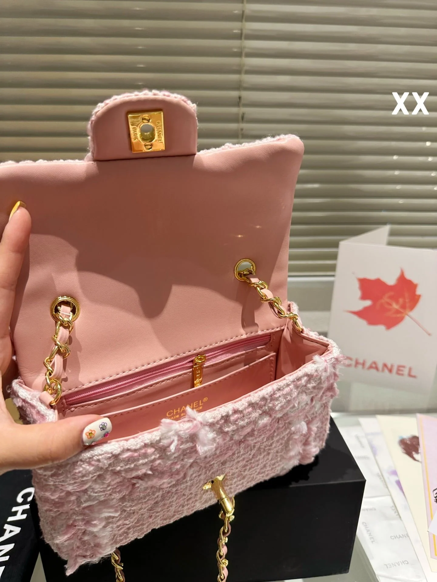 Chanel 22k woolen chain bag pink size: 20*11cm - LITELUX