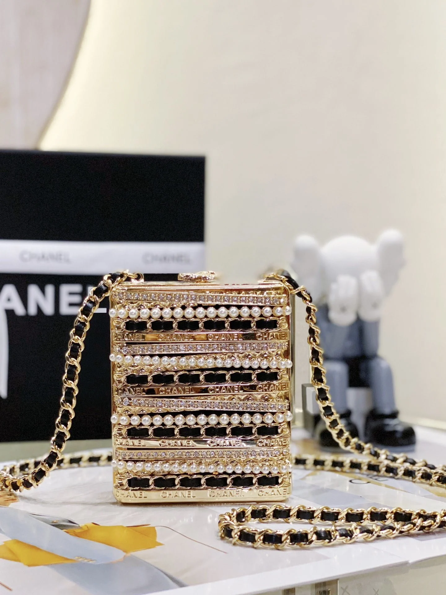 chanel22k dinner bag gold Pearl string size: 11*9*4.5cm - LITELUX