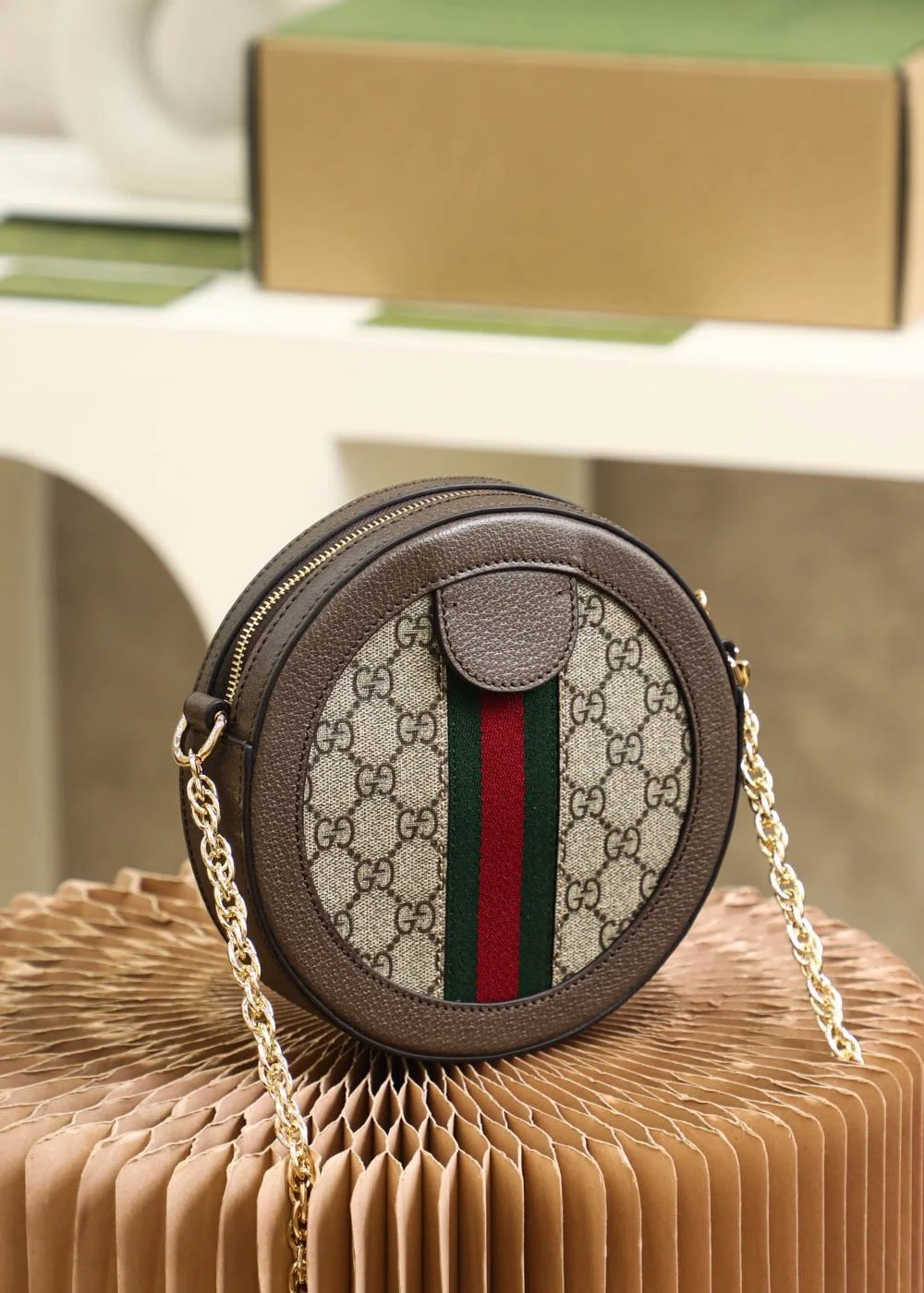 GUCCI / GG OPHIDIA GG Round bag size: 18*18*4.5cm - LITELUX