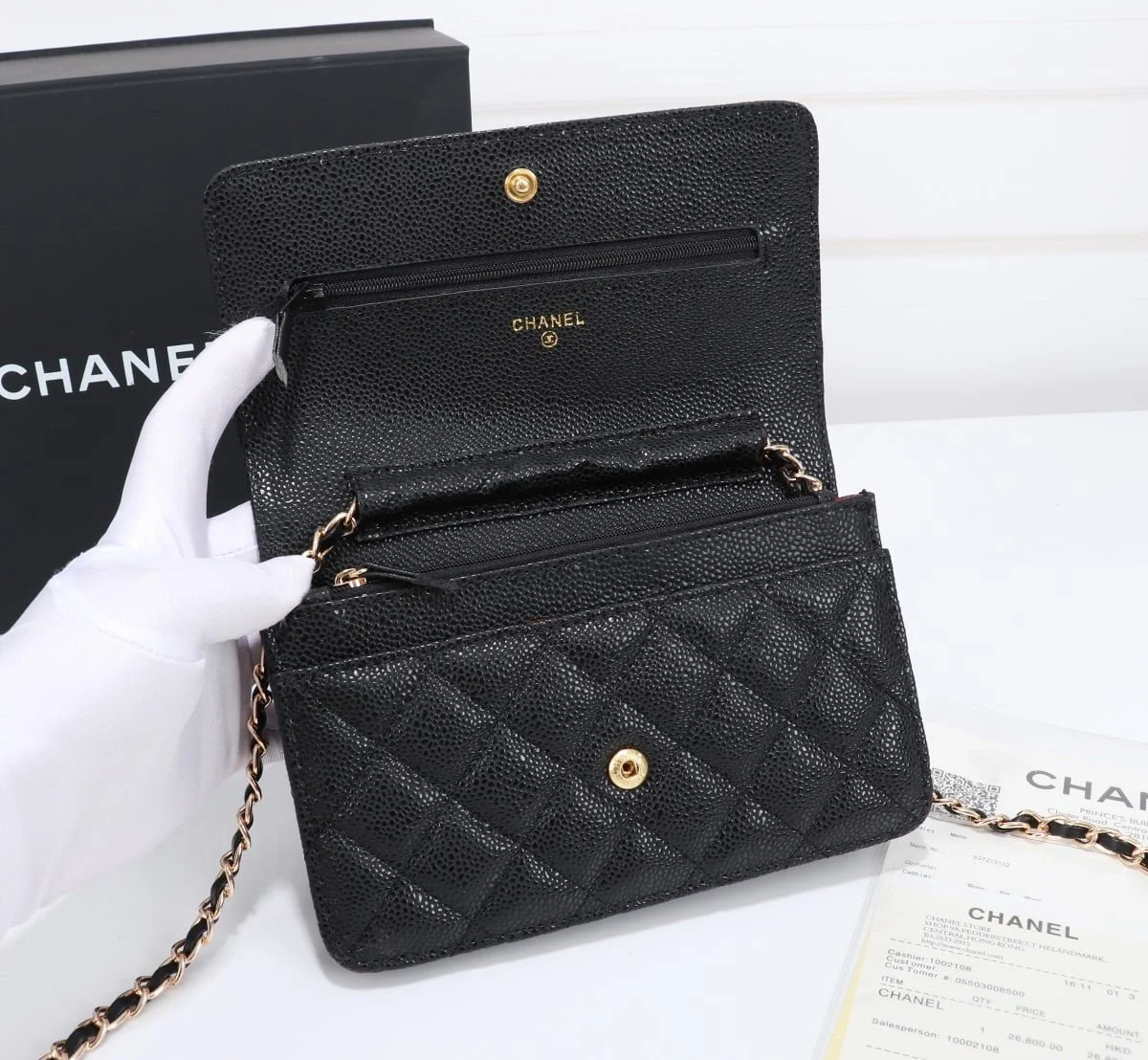 Chanel woc Classic Fortune Crossbody bag caviar with gold hardware Size: W19*H12*D4cm - LITELUX