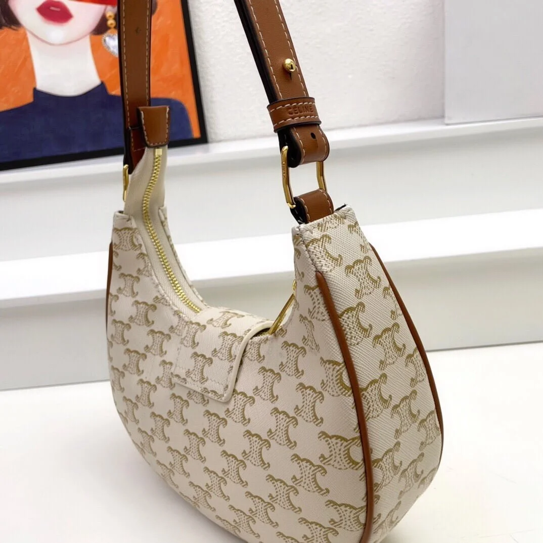 CELINE Arc de Triomphe Presbyopia pattern White Shoulder bag Underarm bag 3958 Size: 24*13cm - LITELUX