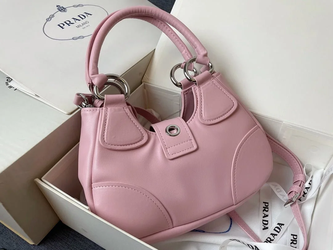 Prada leather Underarm bag pink 1BA381 size: 22.5cm - LITELUX