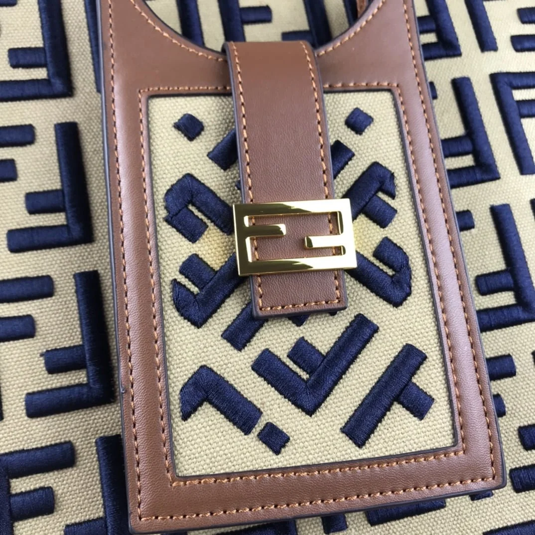 FENDI  peekaboo Canvas Tote with mobile phone bag 2118 Size: 37*32 cm - LITELUX